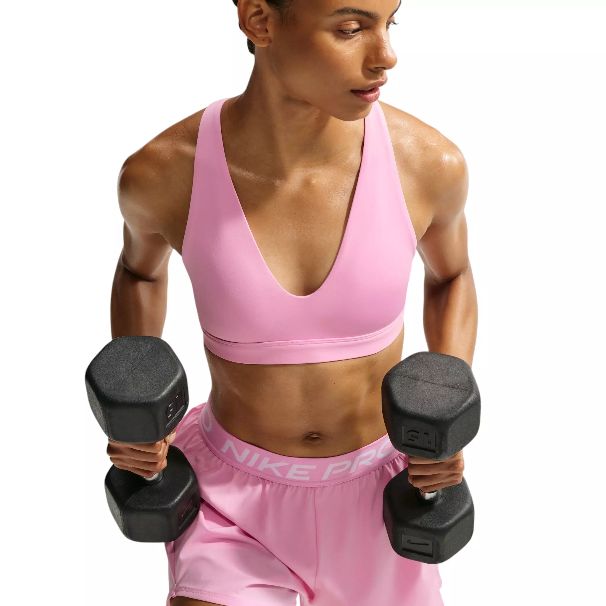 Nike Women's Indy Lt-Support Strappy Sports Bra - Pink - PINK