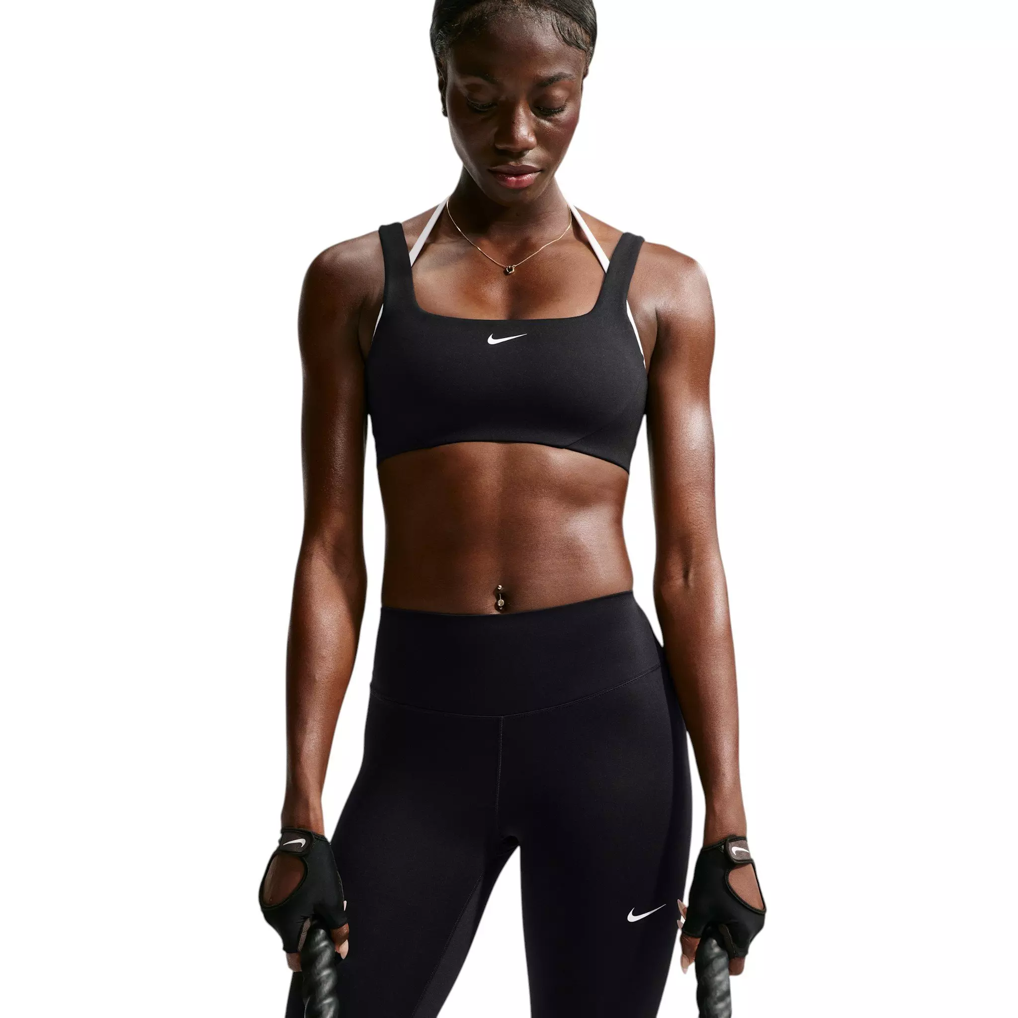 Nike Women's One Lt-Support Strappy E+ Sports Bra - Black - BLACK