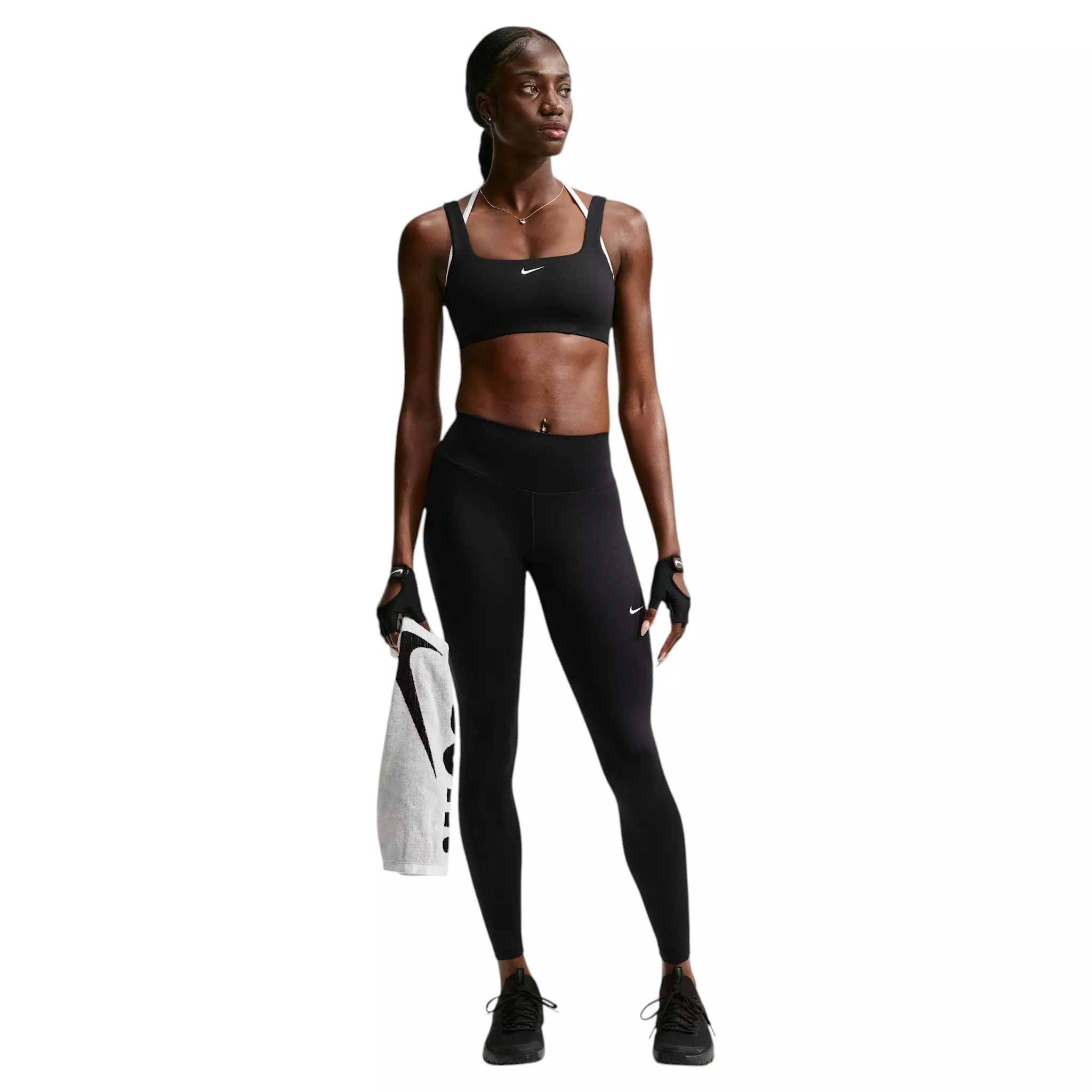 Nike Women's One Lt-Support Strappy E+ Sports Bra - Black - BLACK