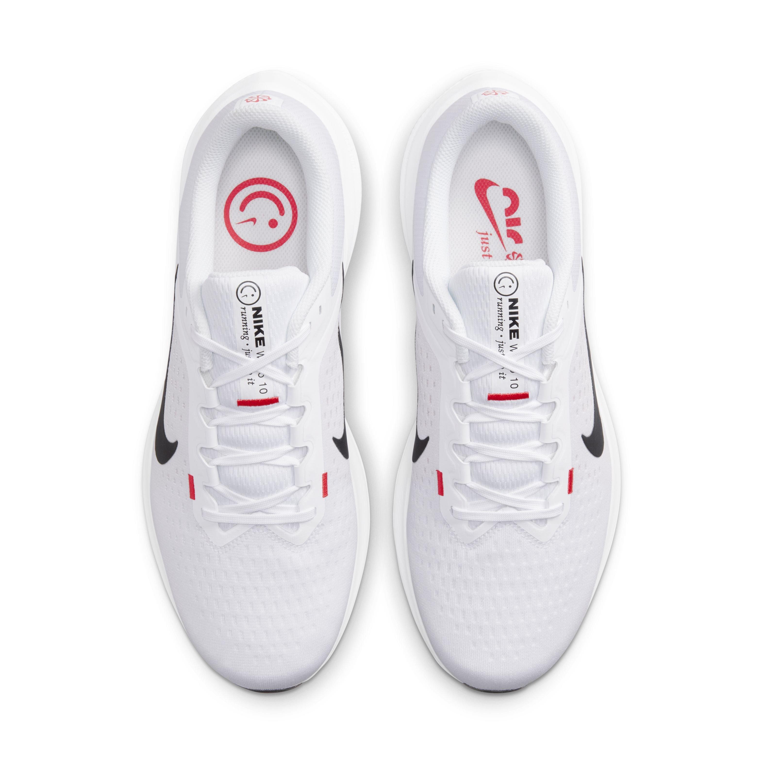 Nike Winflo 10 "White/Light Crimson/Black" Men's Running Shoe - WHITE/LT CRIMSON/BLACK Thumbnail View 4