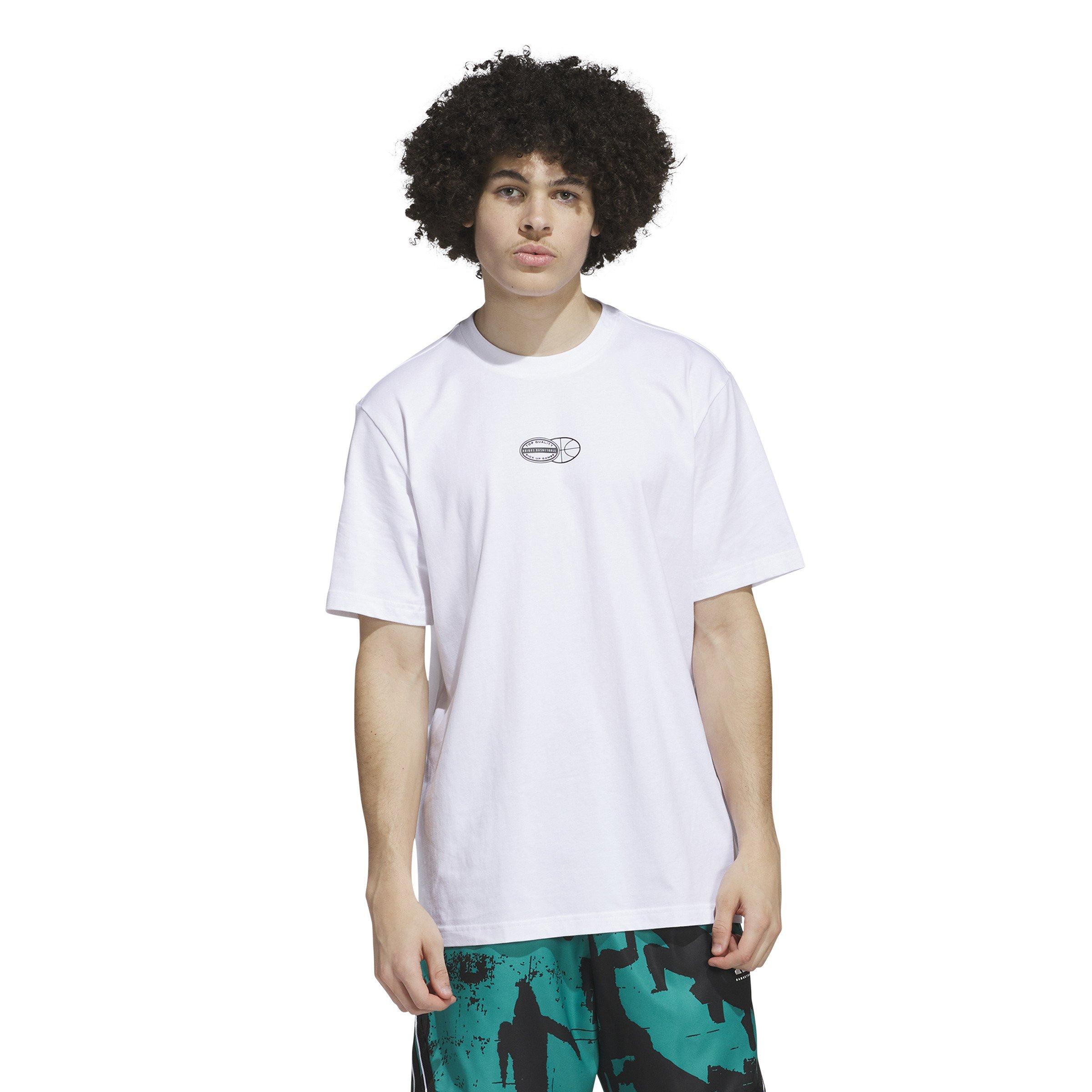 adidas Men's Get Buckets Graphic Tee-White - WHITE Thumbnail View 1