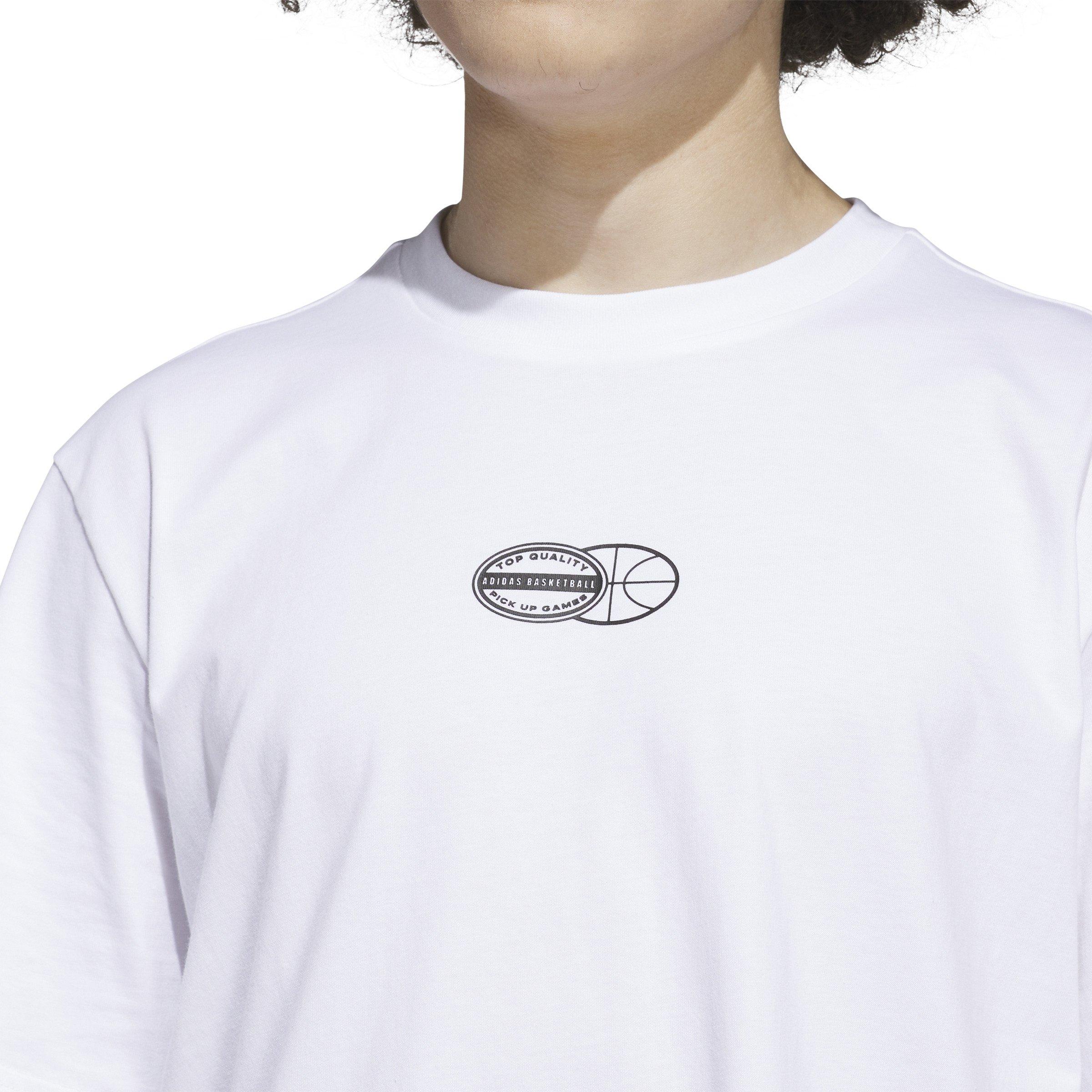 adidas Men's Get Buckets Graphic Tee-White - WHITE Thumbnail View 5