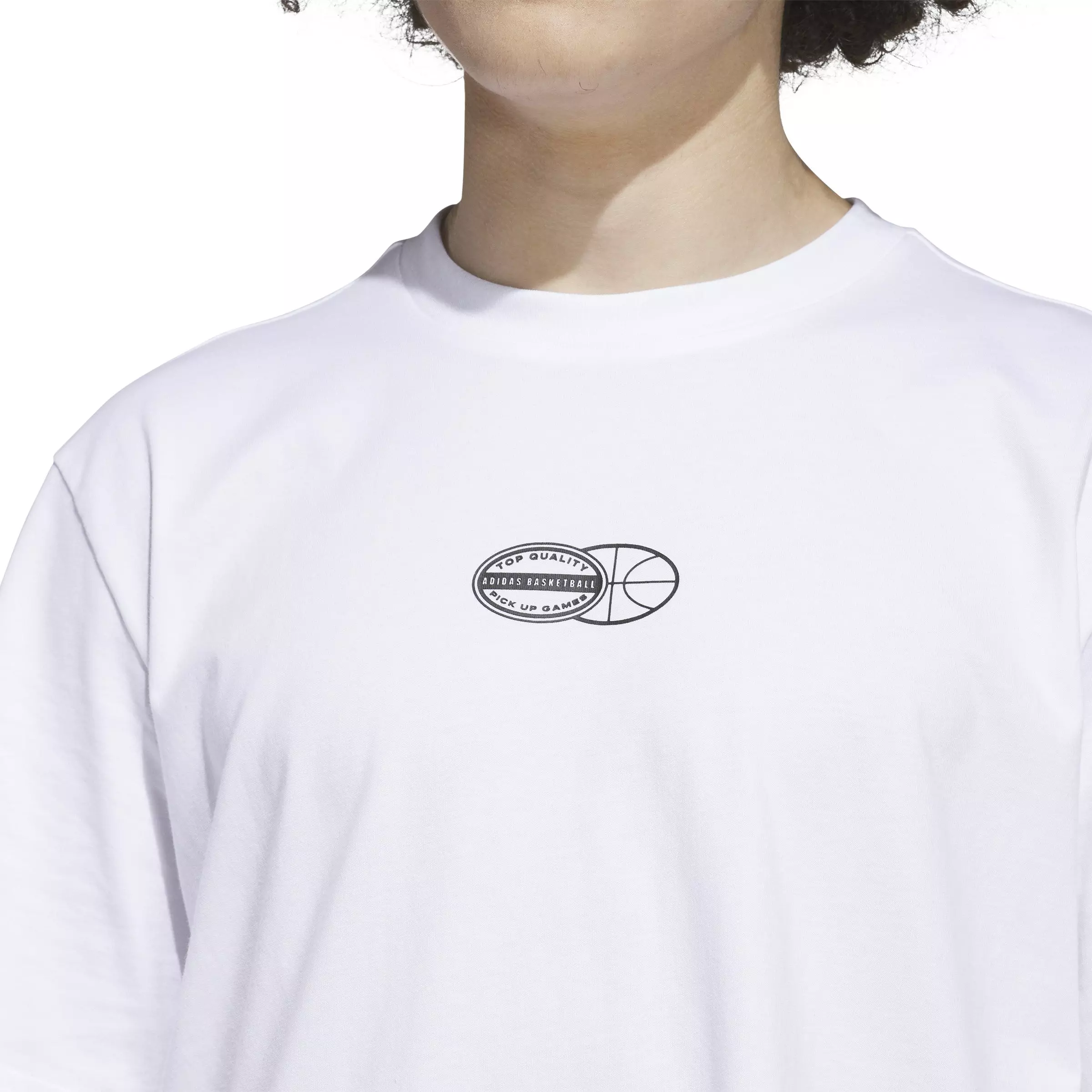 adidas Men's Get Buckets Graphic Tee-White - WHITE