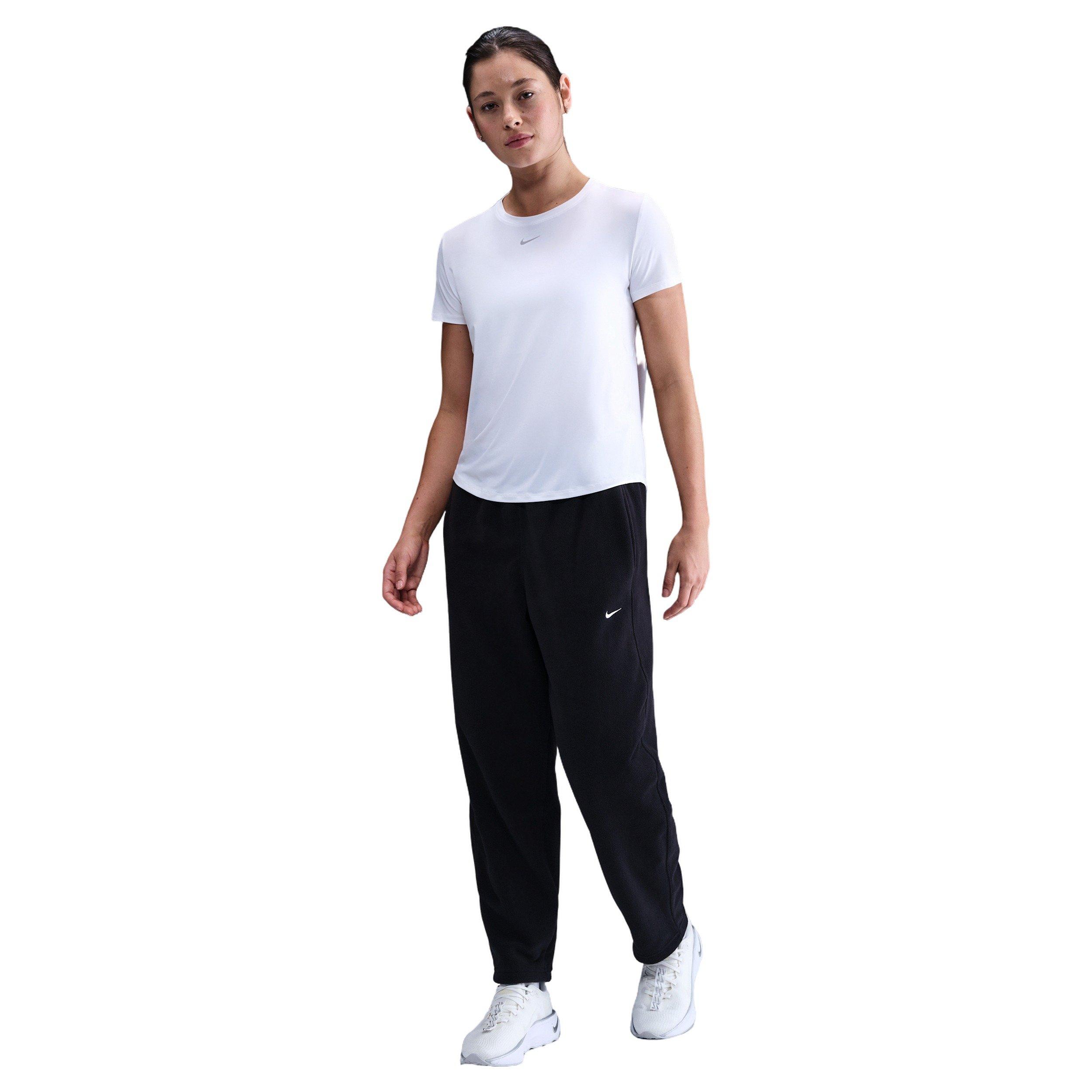 Nike Women's One Therma-FIT Mid-Rise Fleece Pants - Black - BLACK Thumbnail View 1
