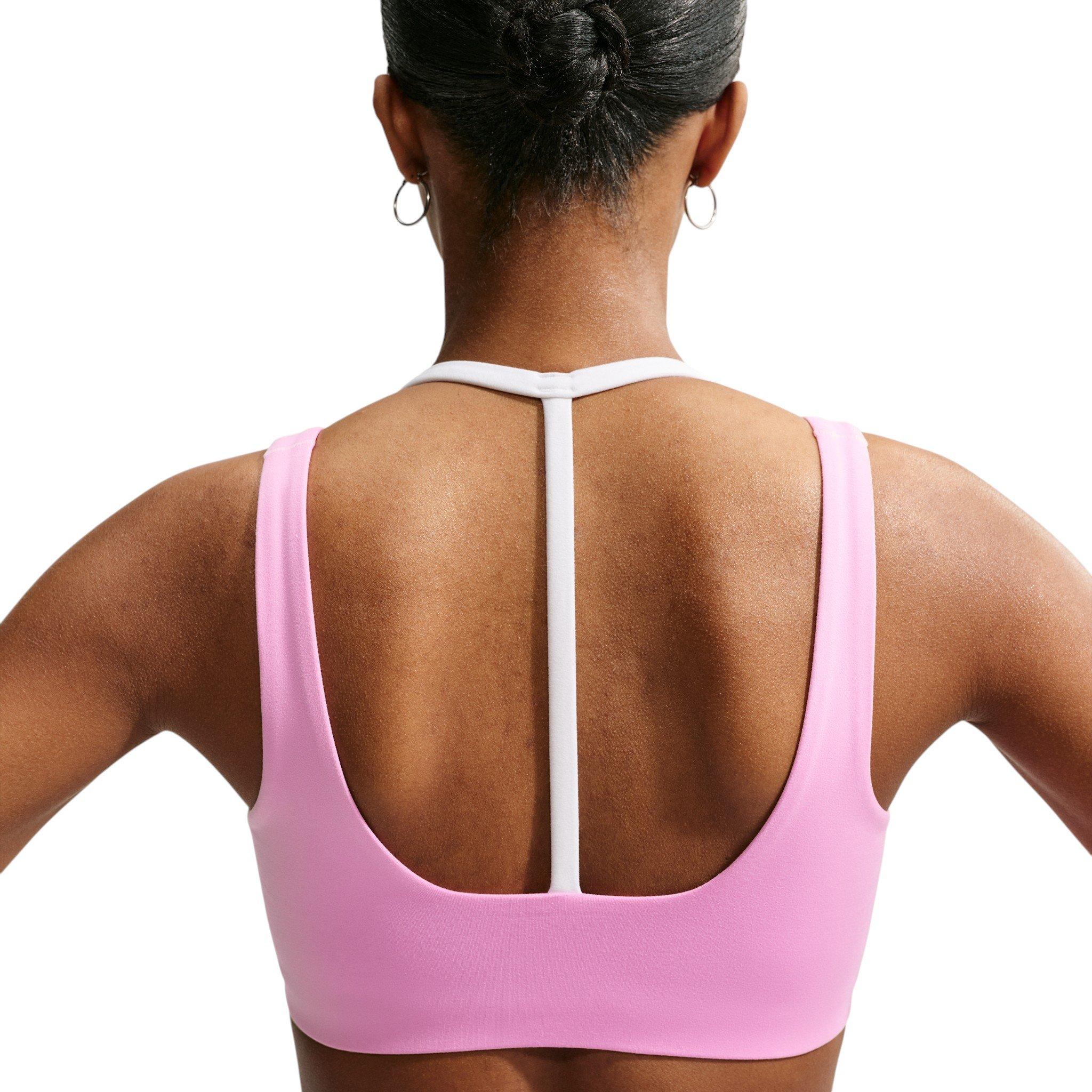 Nike Women's One Lt-Support Strappy E+ Sports Bra - Pink - PINK Thumbnail View 2