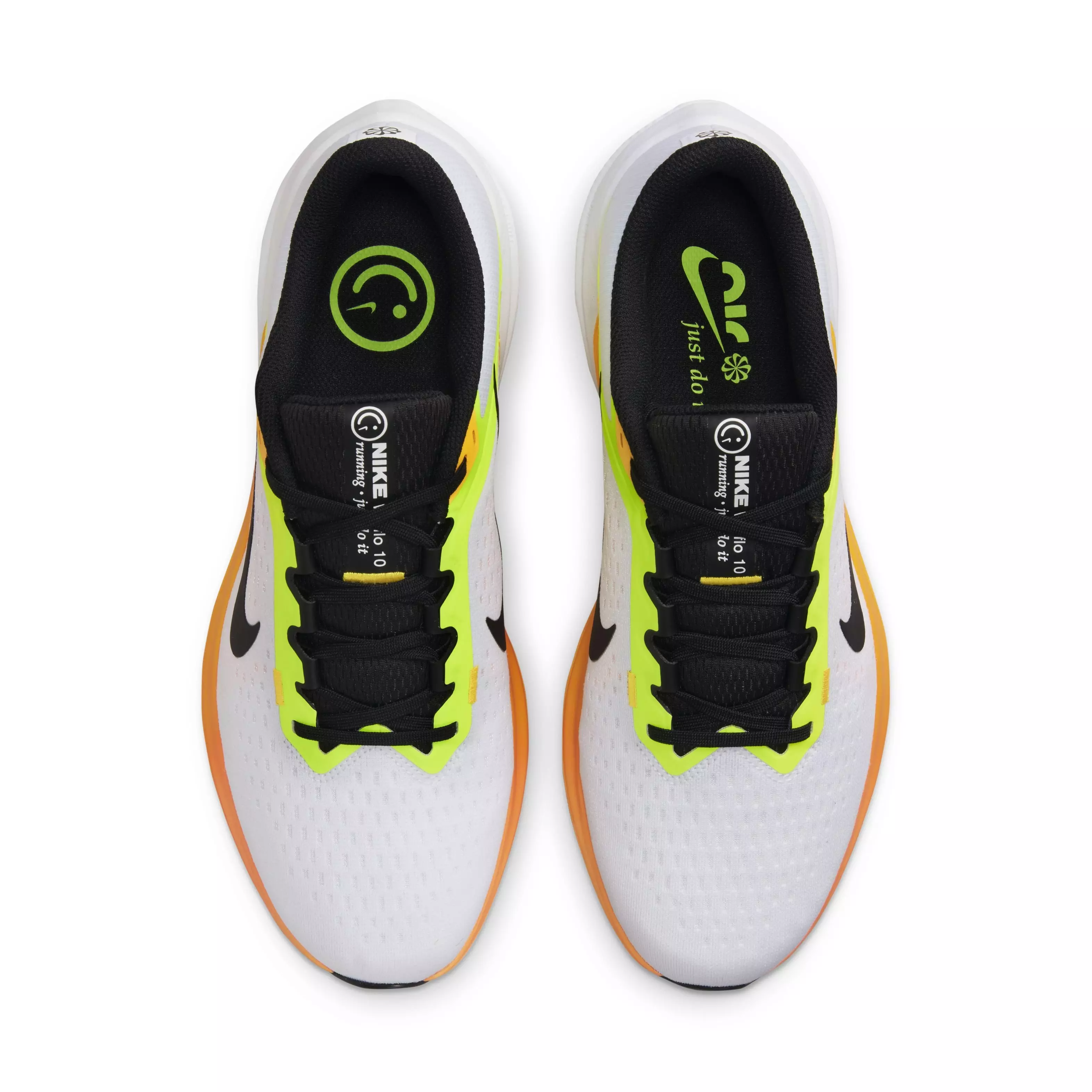 Nike Winflo 10 "White/Volt/Laser Orange/Black" Men's Running Shoe - WHITE/VOLT/ORANGE/BLACK