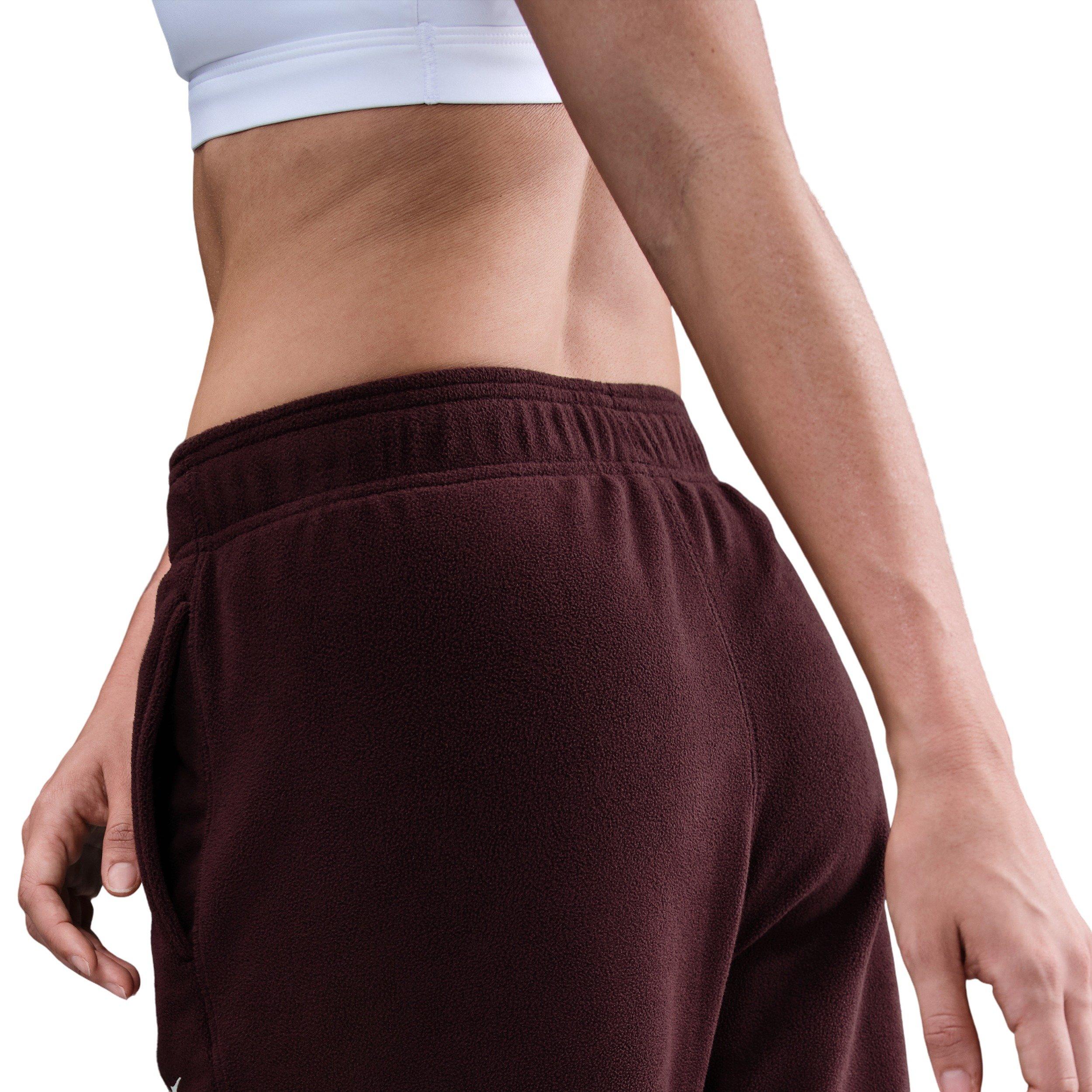 Nike Women's One Therma-FIT Mid-Rise Fleece Pants - Red - RED Thumbnail View 4