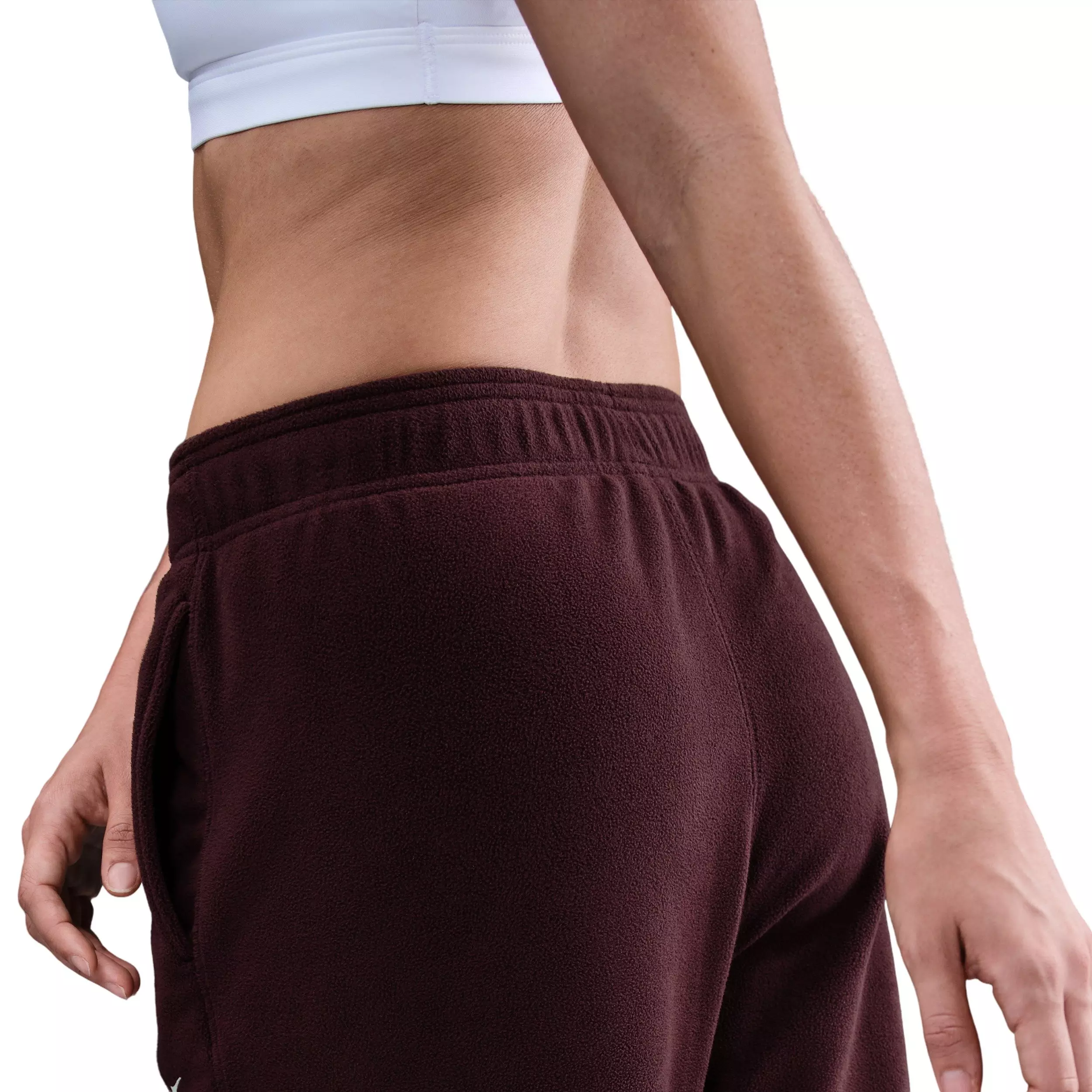 Nike Women's One Therma-FIT Mid-Rise Fleece Pants - Red - RED