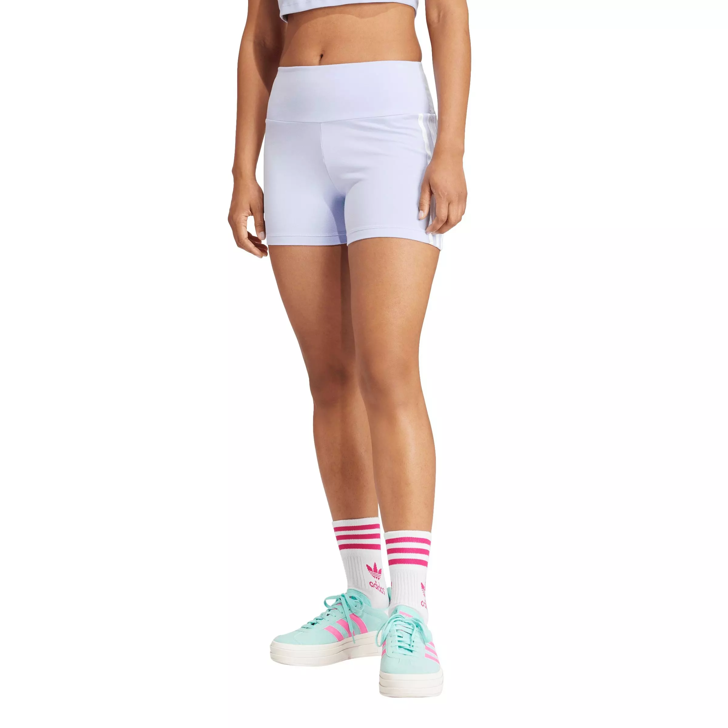 adidas Women's Originals 3-Stripes 1/4 Cotton Leggings - Purple - PURPLE