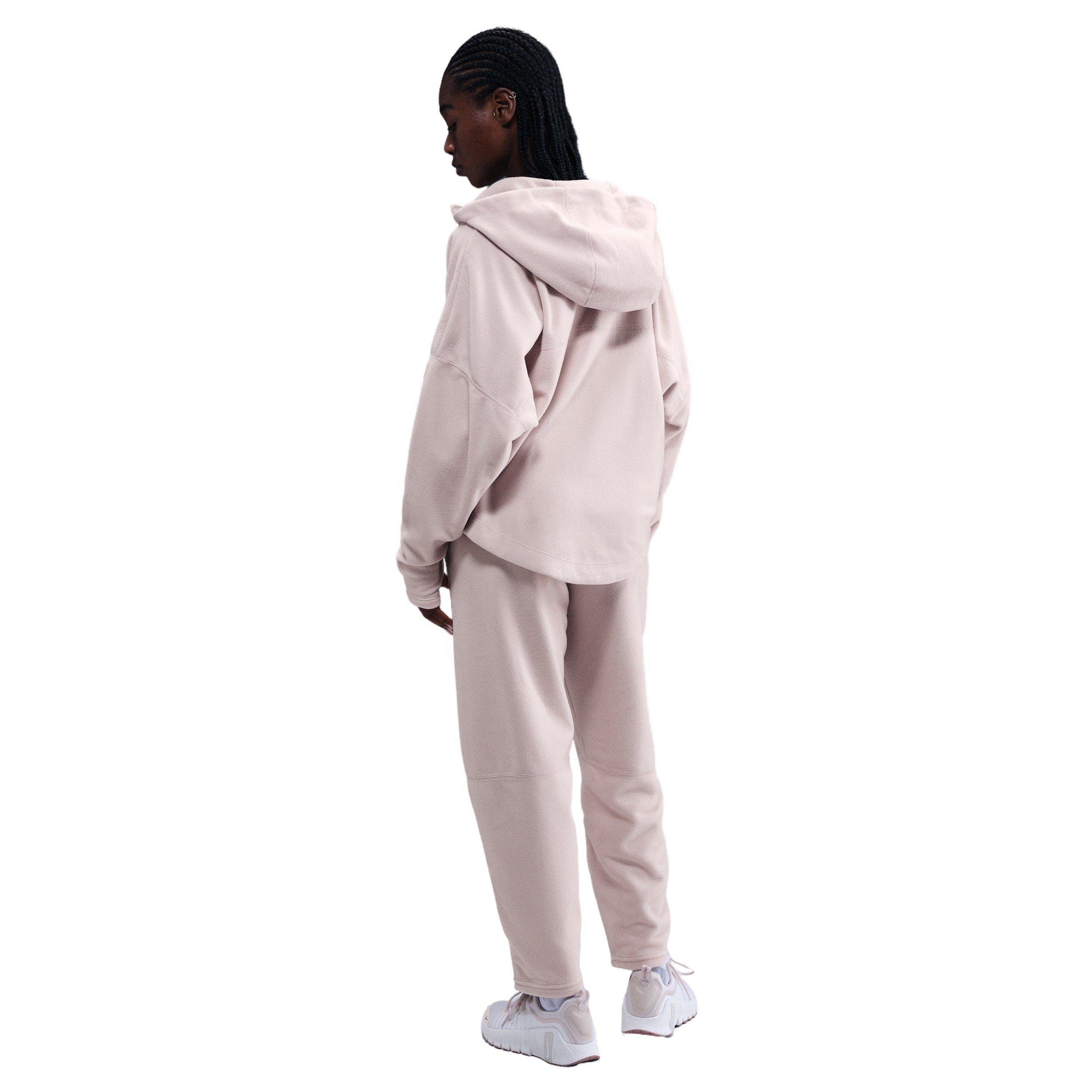 Nike Women's One Therma-FIT Mid-Rise Fleece Pants - Pink - PINK Thumbnail View 2