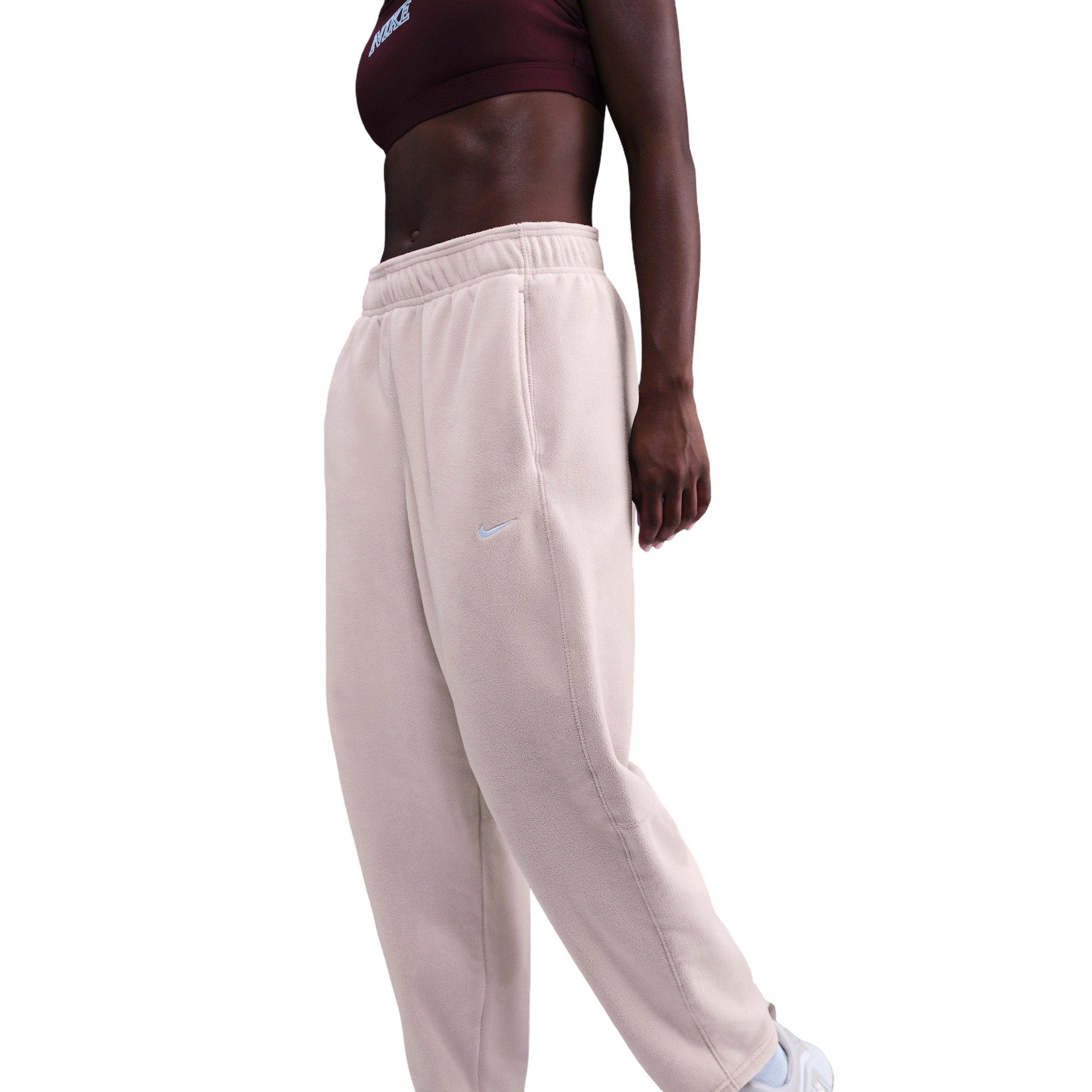 Nike Women's One Therma-FIT Mid-Rise Fleece Pants - Pink - PINK Thumbnail View 3