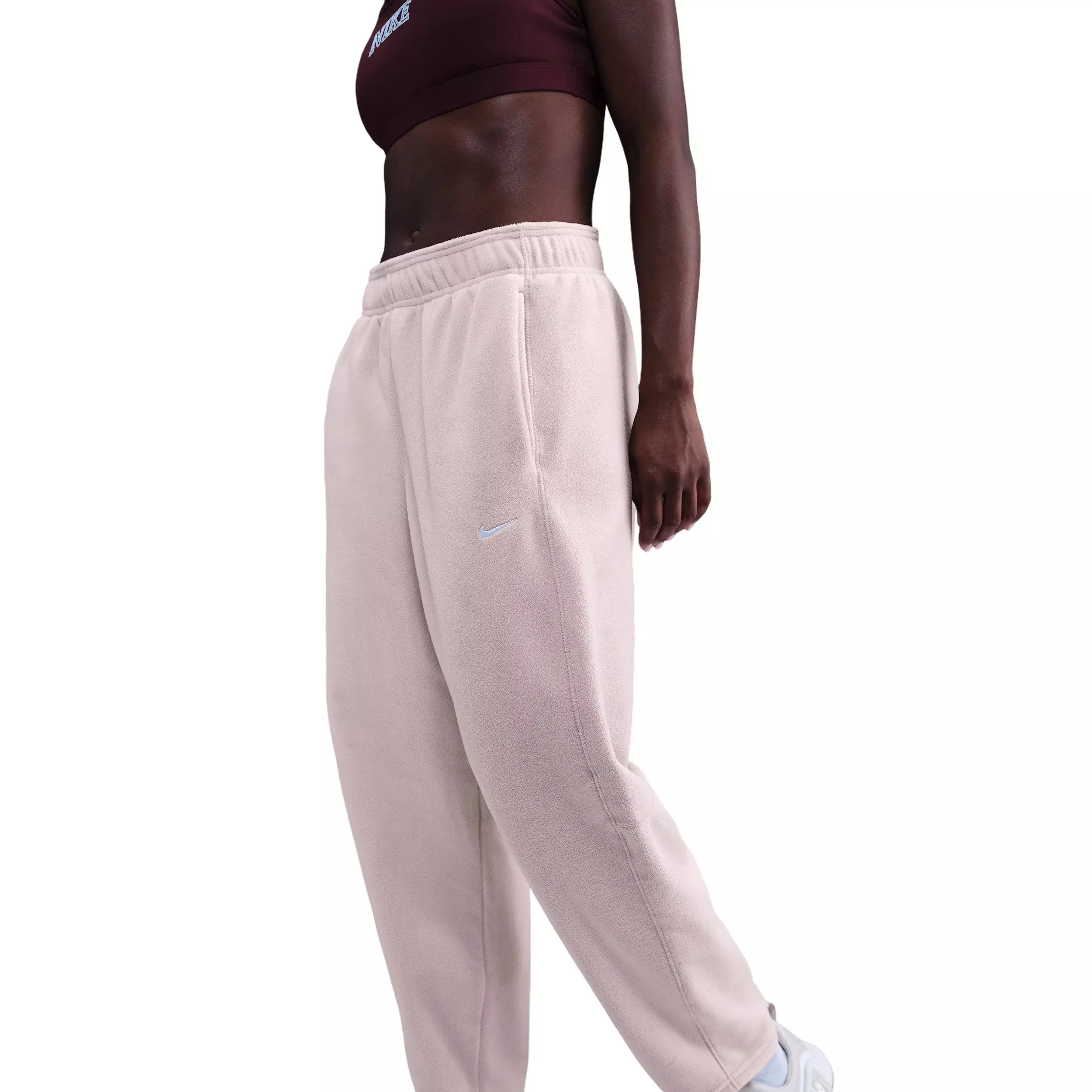 Nike Women's One Therma-FIT Mid-Rise Fleece Pants - Pink - PINK