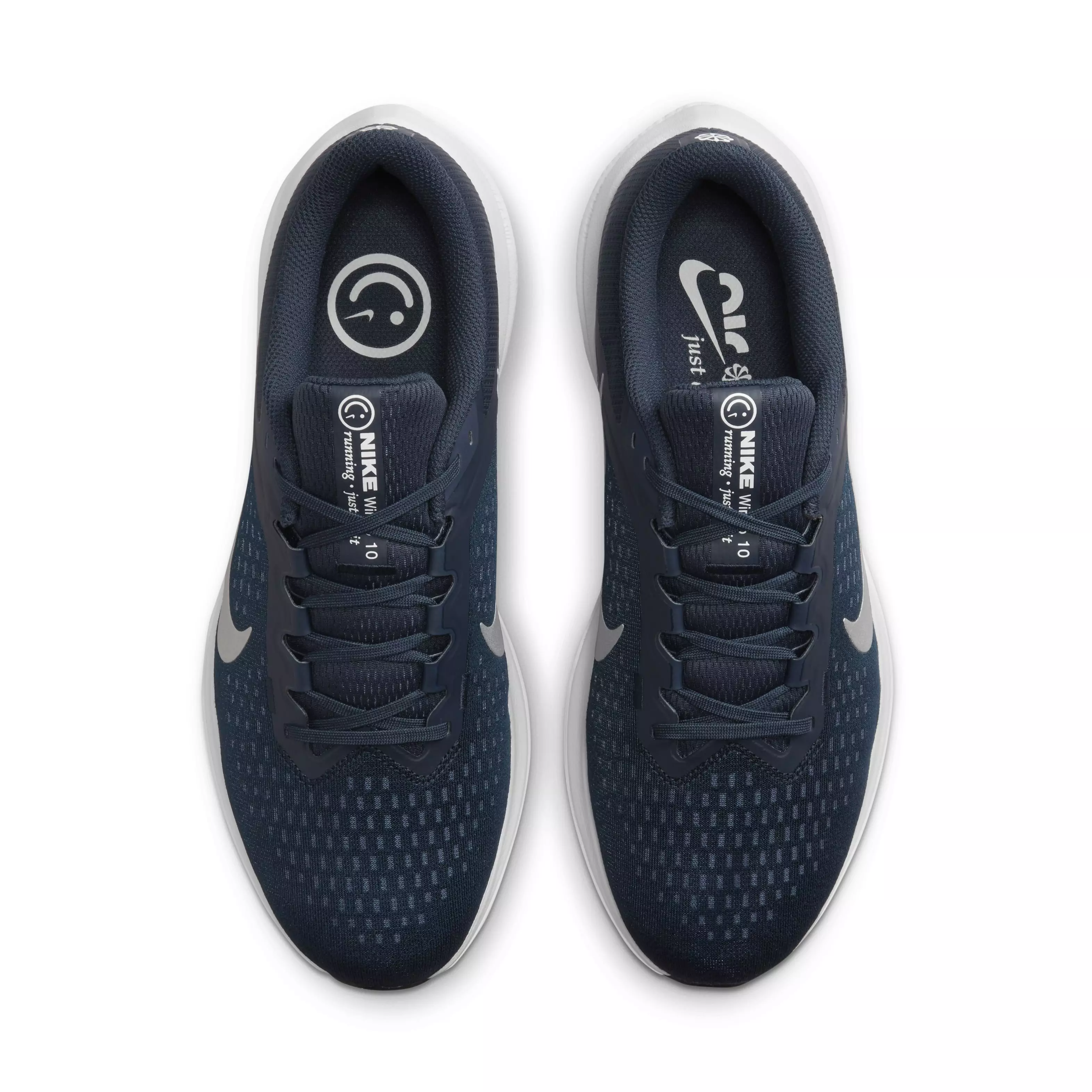 Nike Winflo 10 "College Navy/Platinum Tint/Black/Metallic Silver" Men's Running Shoe - NAVY/PLATINUM/BLACK/SILVER