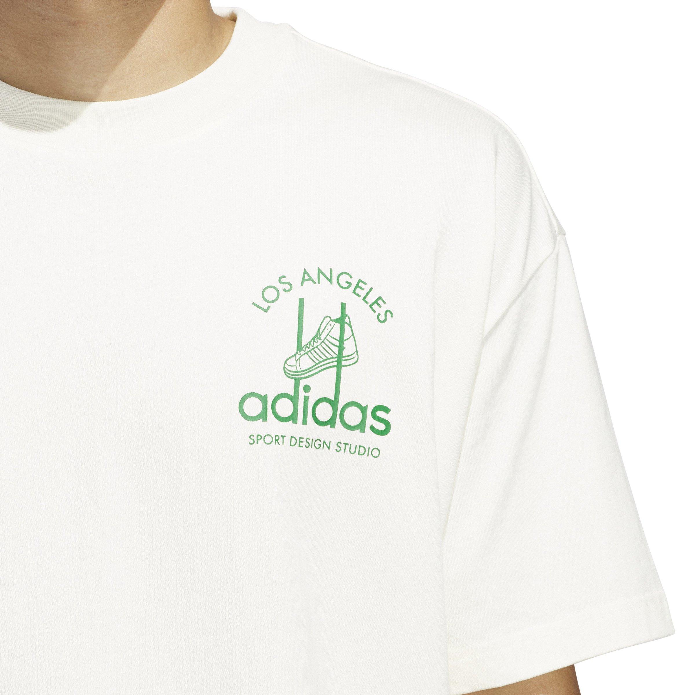 adidas Unisex Adi Sport Design Studio Jabbar Graphic T-Shirt-White - WHITE Thumbnail View 5