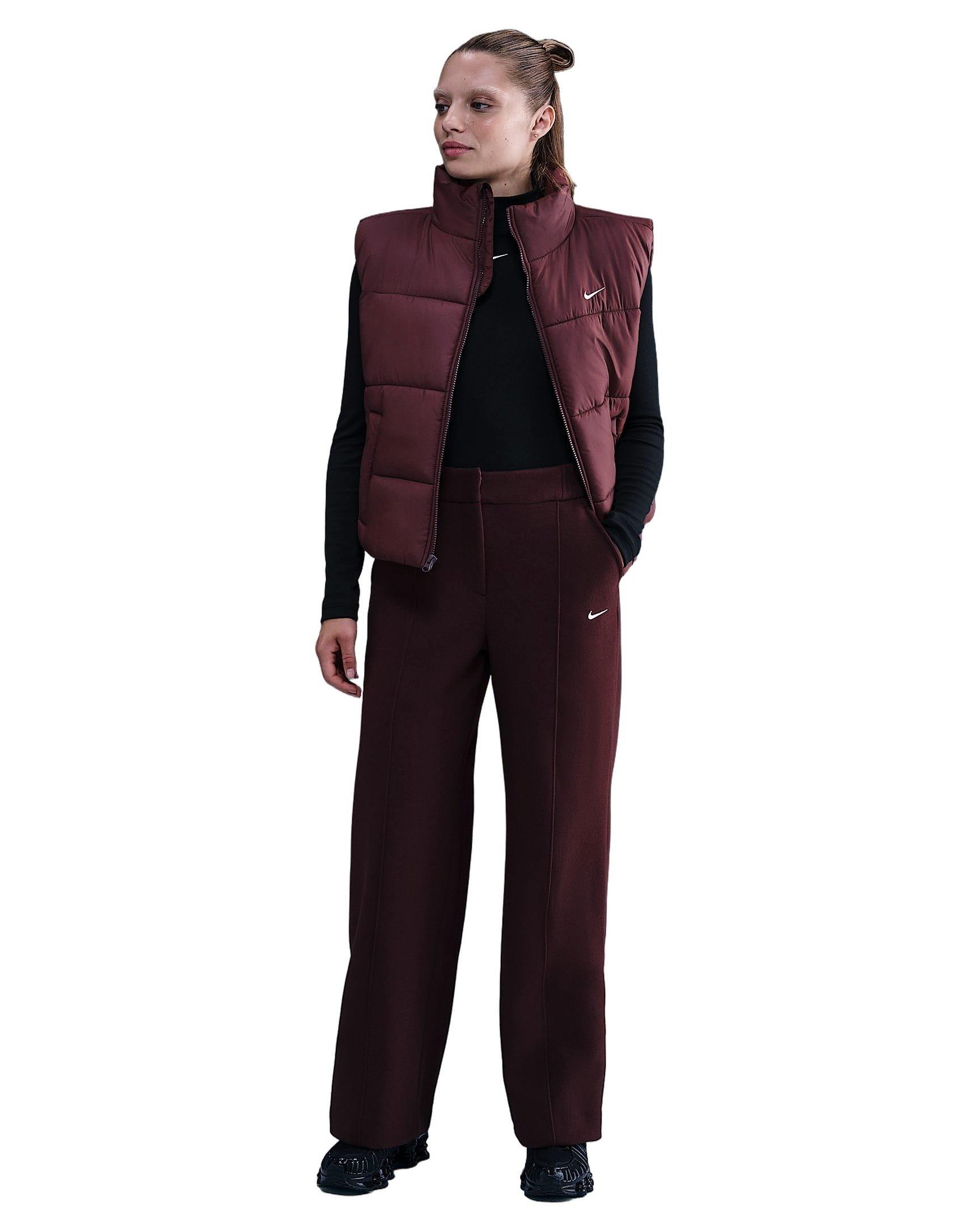 Nike Women's Sportswear Tailored Pants - Burgundy - BURGUNDY Thumbnail View 1