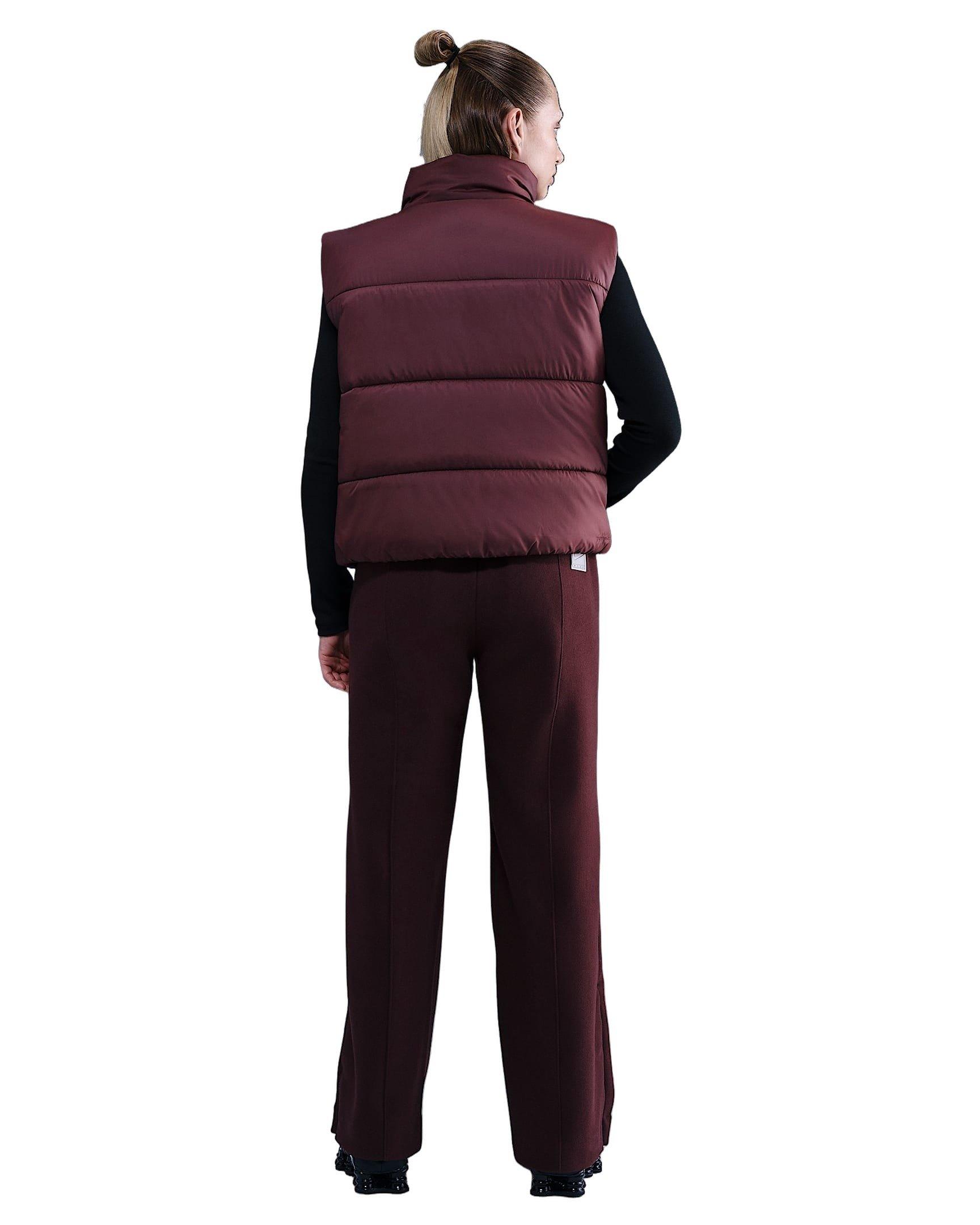 Nike Women's Sportswear Tailored Pants - Burgundy - BURGUNDY Thumbnail View 2