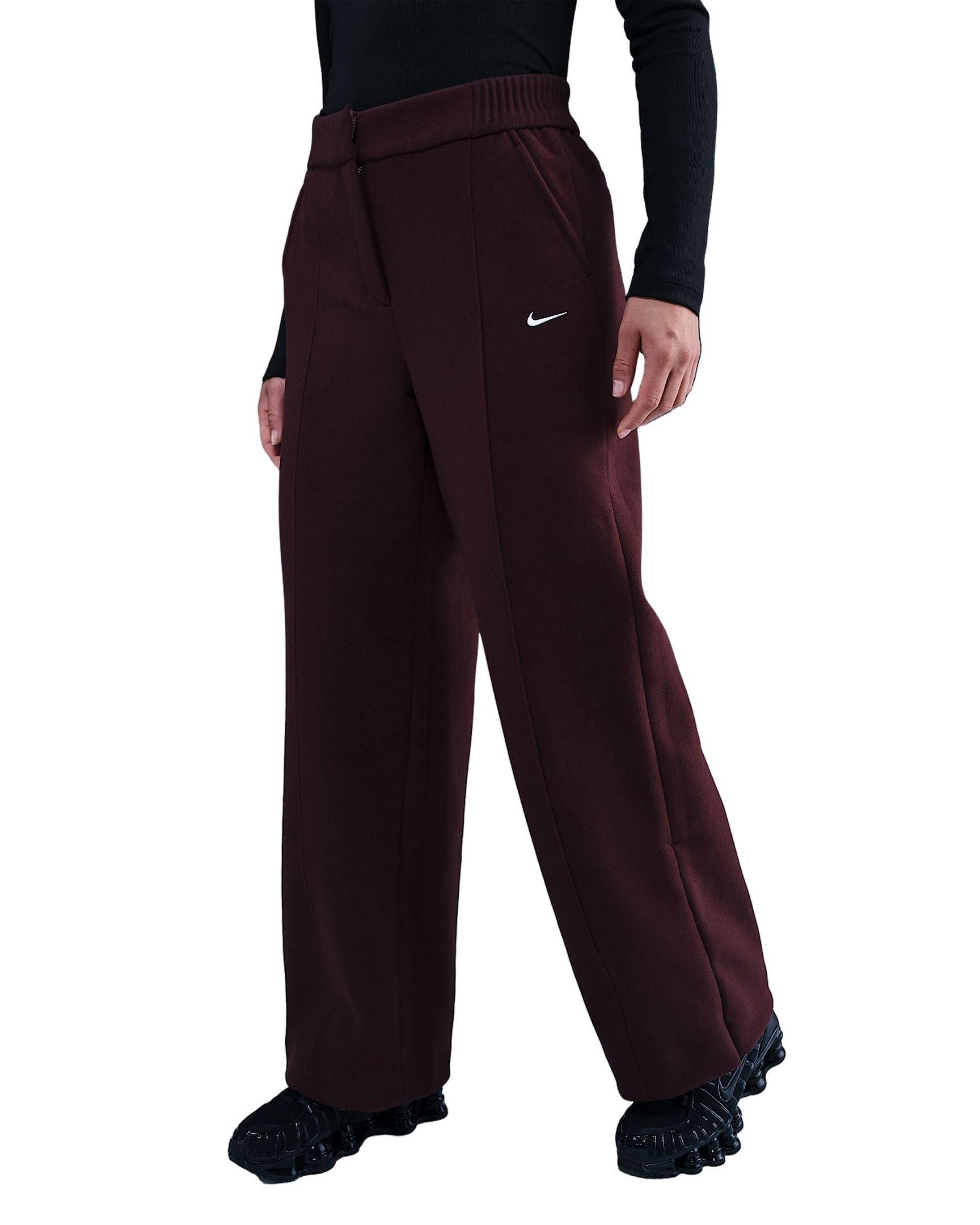 Nike Women's Sportswear Tailored Pants - Burgundy - BURGUNDY Thumbnail View 3