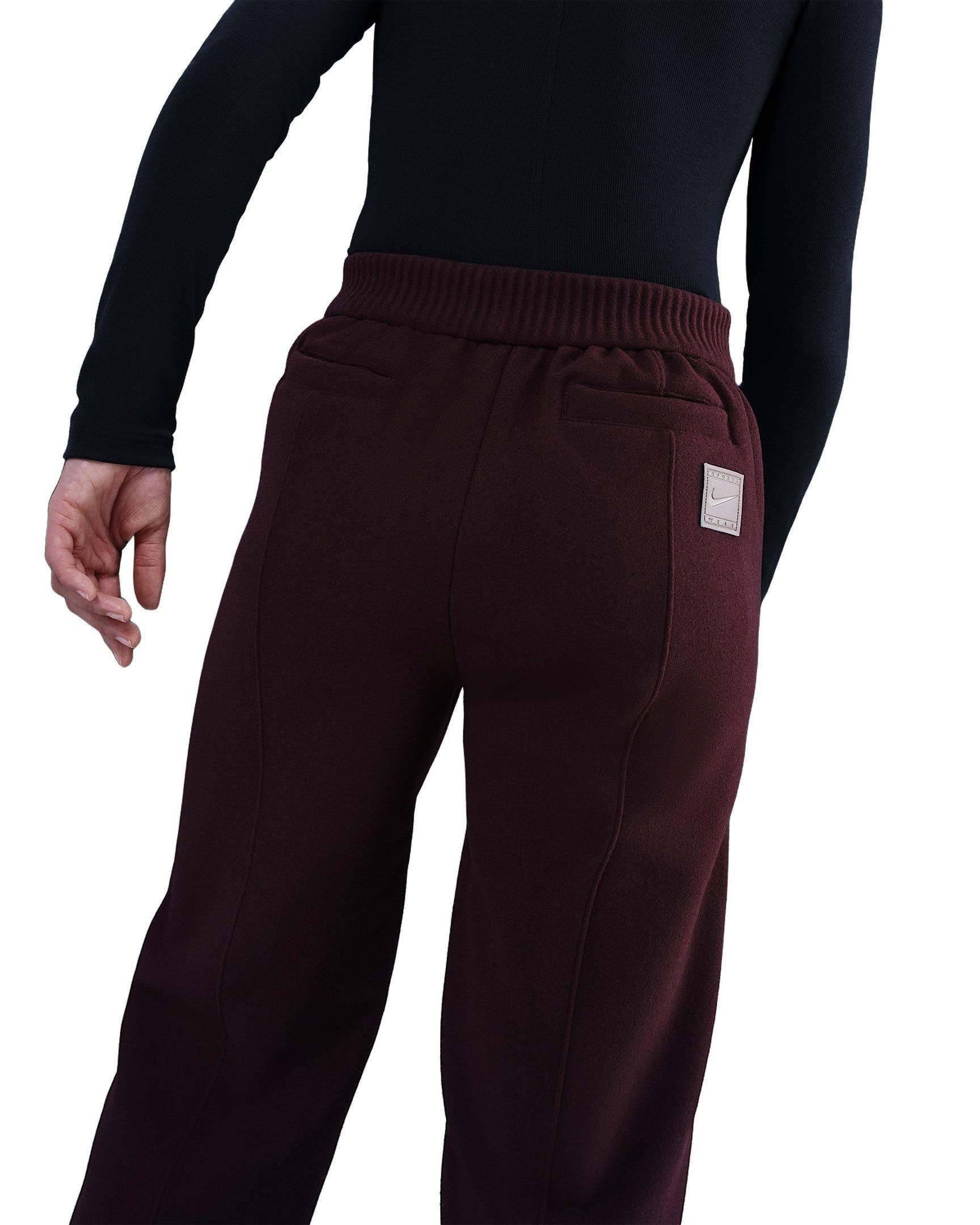 Nike Women's Sportswear Tailored Pants - Burgundy - BURGUNDY Thumbnail View 4