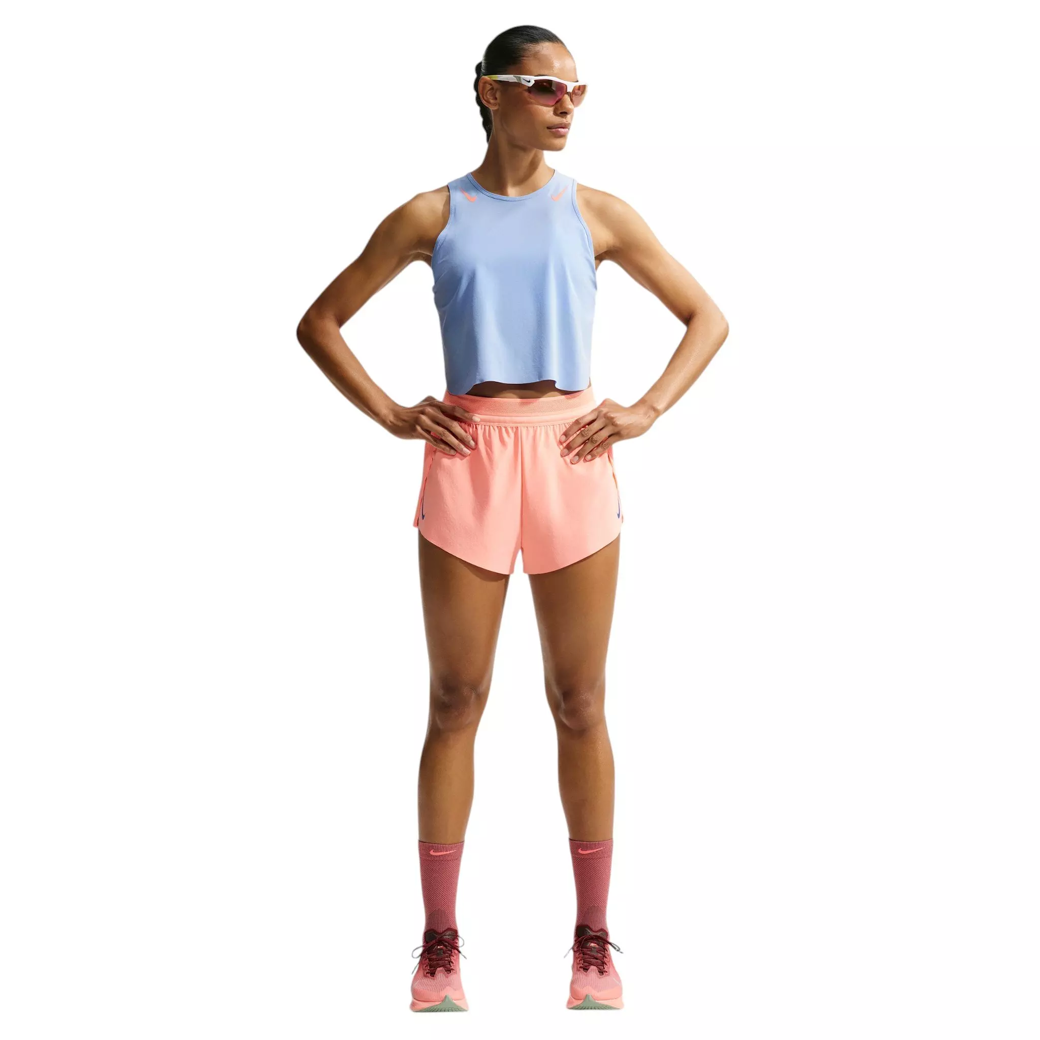 Nike Women's AeroSwift Dri-FIT ADV Crop Tank Top - Blue - BLUE