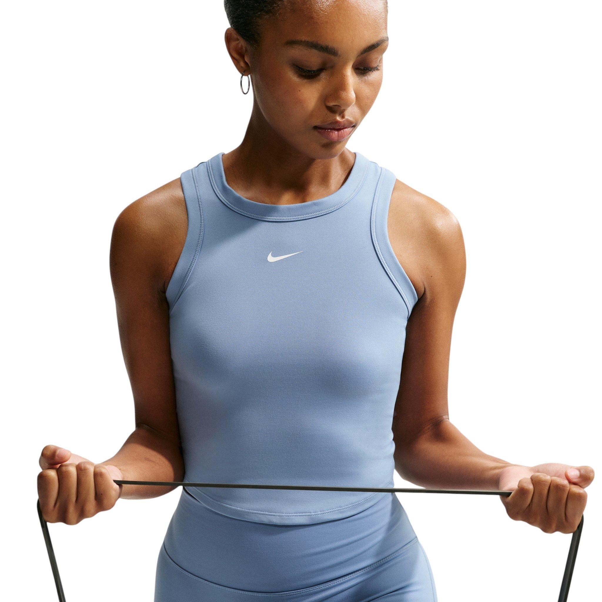 Nike Women's One Fitted Dri-FIT Cropped Tank Top - Blue - BLUE