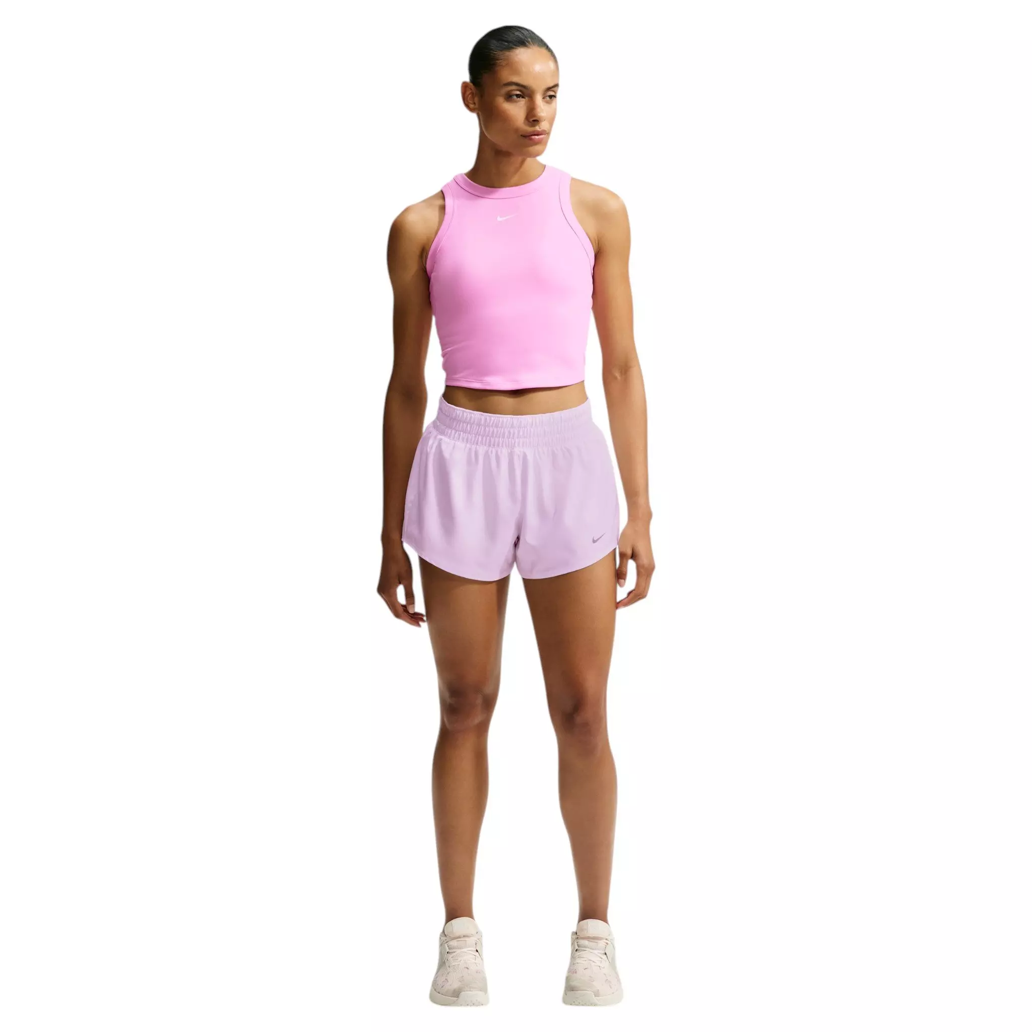 Nike Women's One Fitted Dri-FIT Cropped Tank Top - Pink - PINK