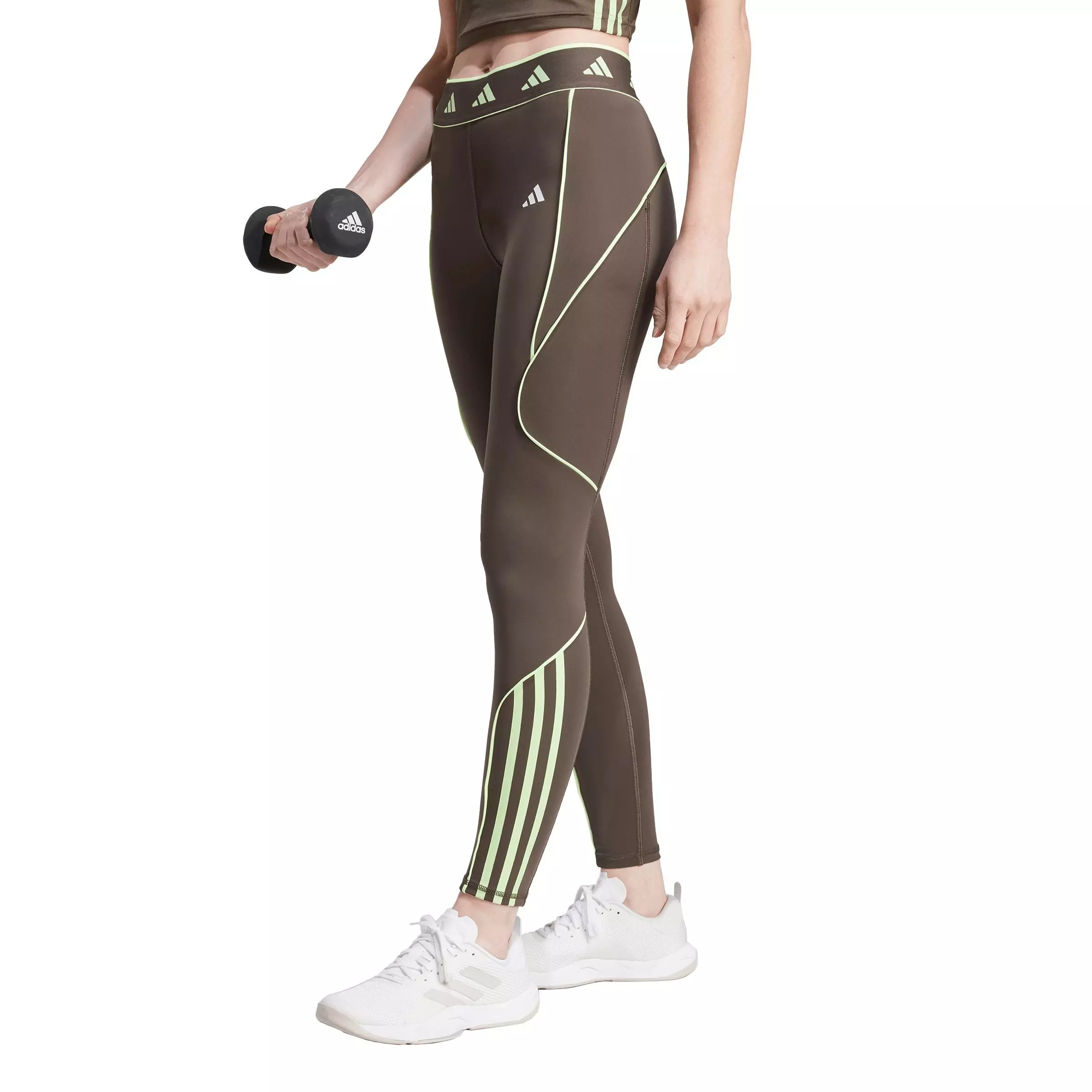 adidas Women's Hyperglam Color Pop Full-Length Leggings - Olive - OLIVE