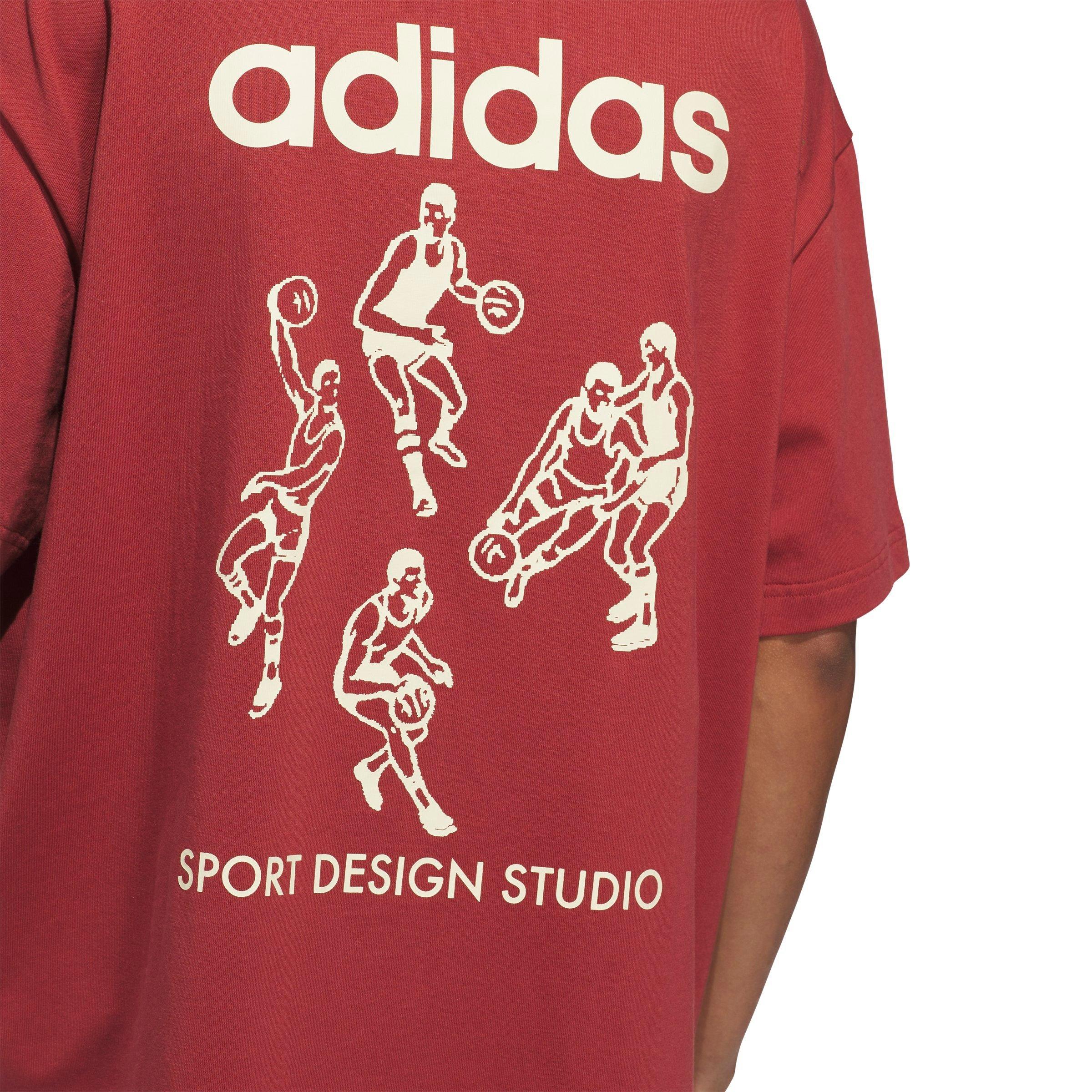 adidas Men's Sport Design Studio Players Graphic T-Shirt-Red - RED Thumbnail View 4