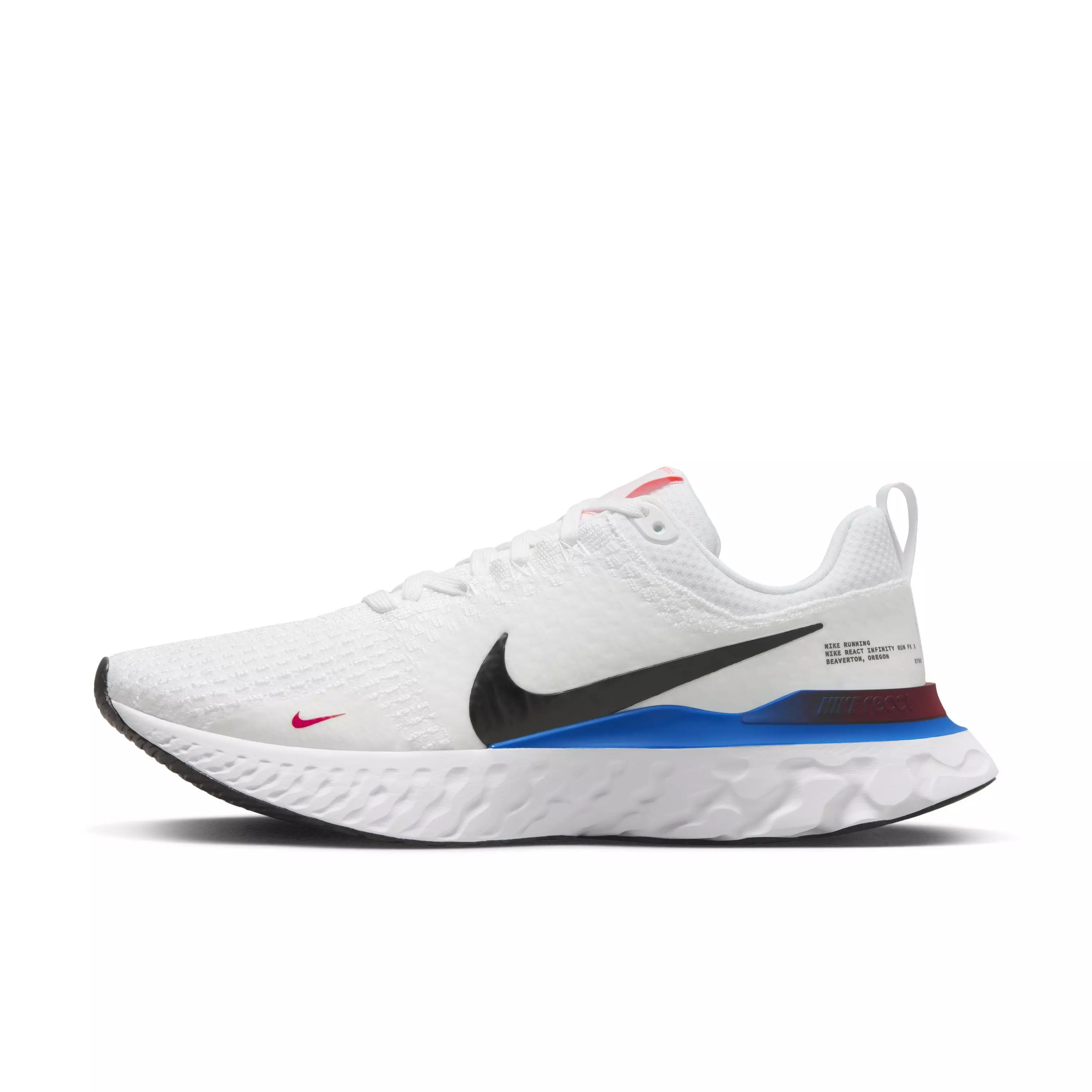Nike React Infinity 3 "White/Photo Blue/University Red/Black" Men's Running Shoe - WHITE/BLUE/RED/BLACK