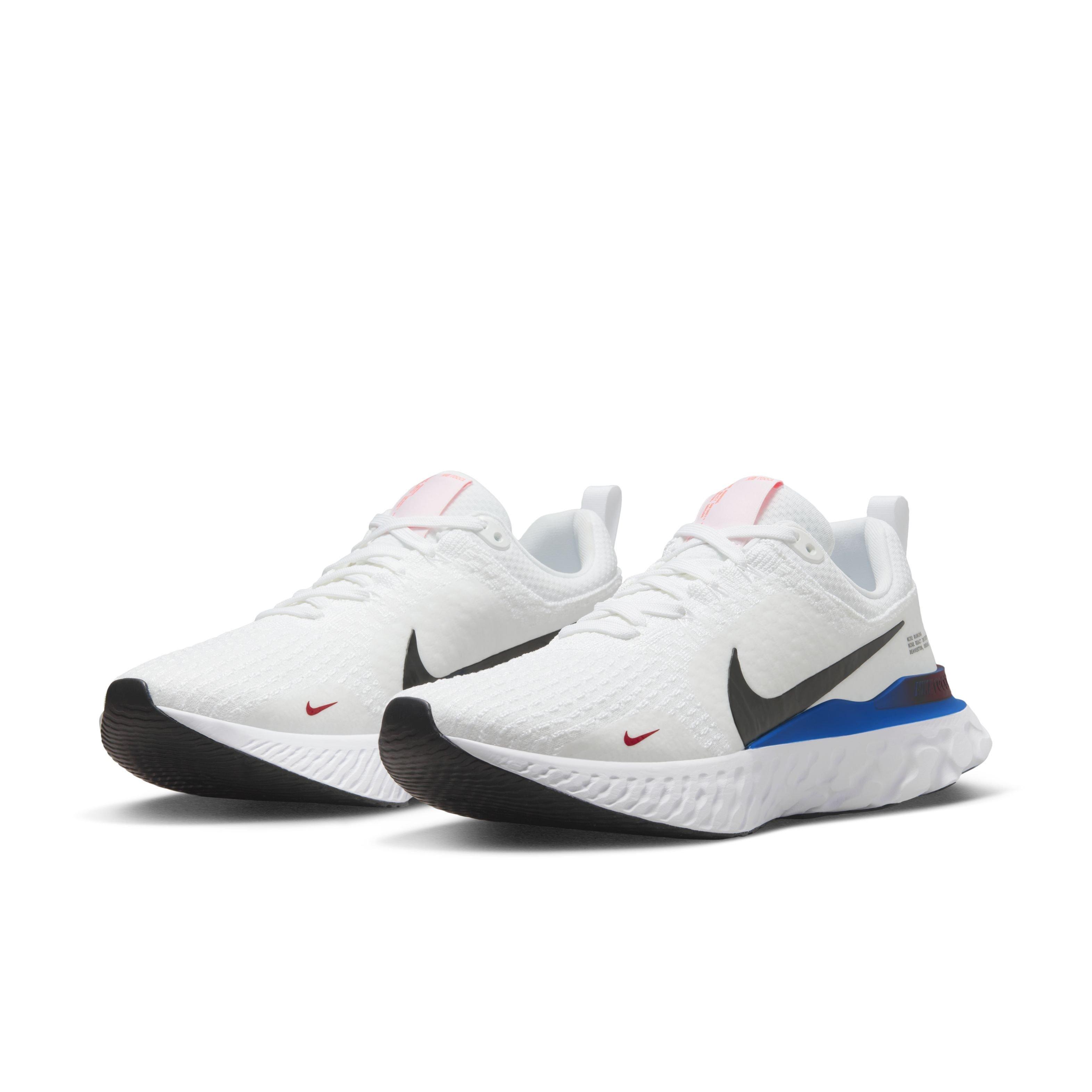 Nike React Infinity 3 "White/Photo Blue/University Red/Black" Men's Running Shoe - WHITE/BLUE/RED/BLACK Thumbnail View 3