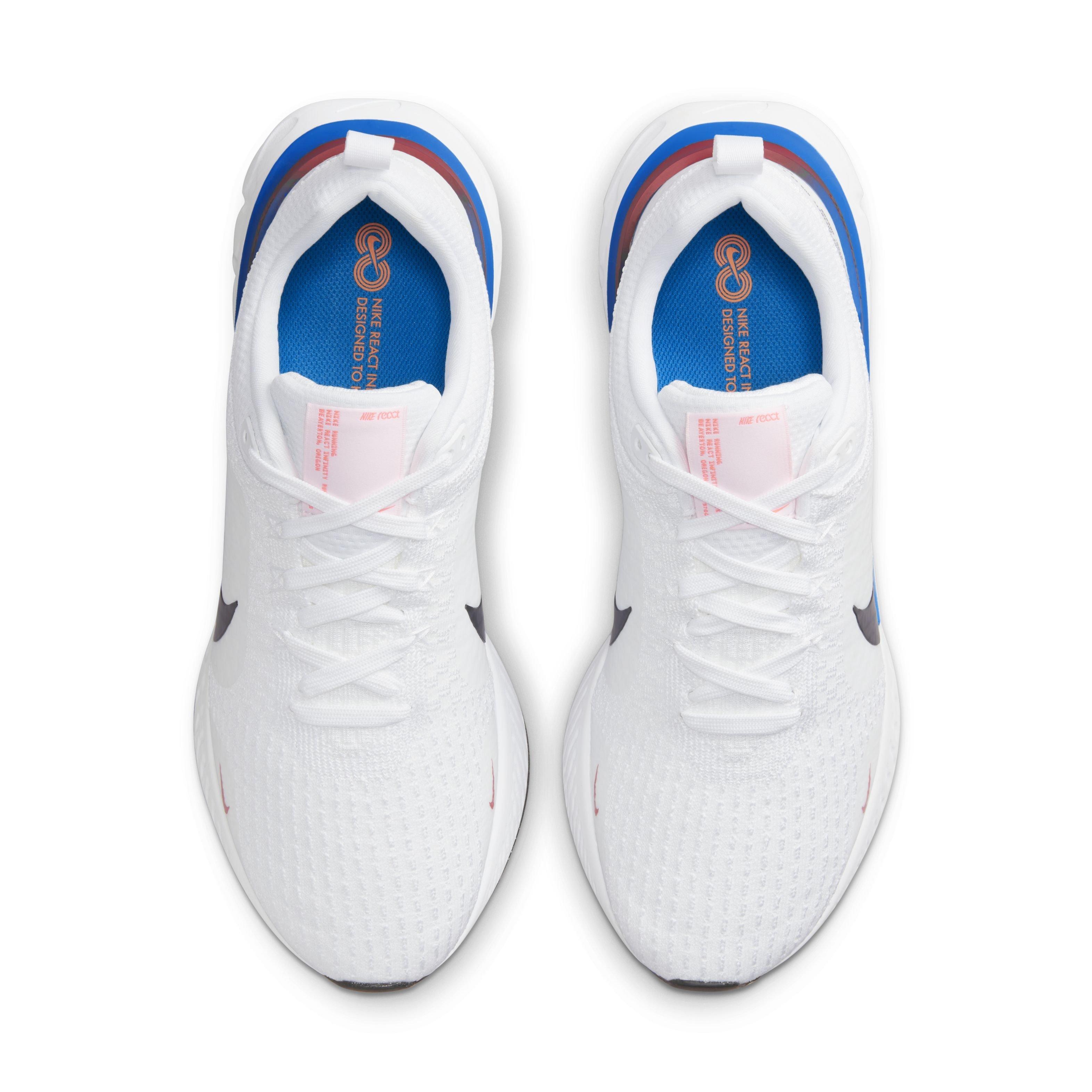 Nike React Infinity 3 "White/Photo Blue/University Red/Black" Men's Running Shoe - WHITE/BLUE/RED/BLACK Thumbnail View 4
