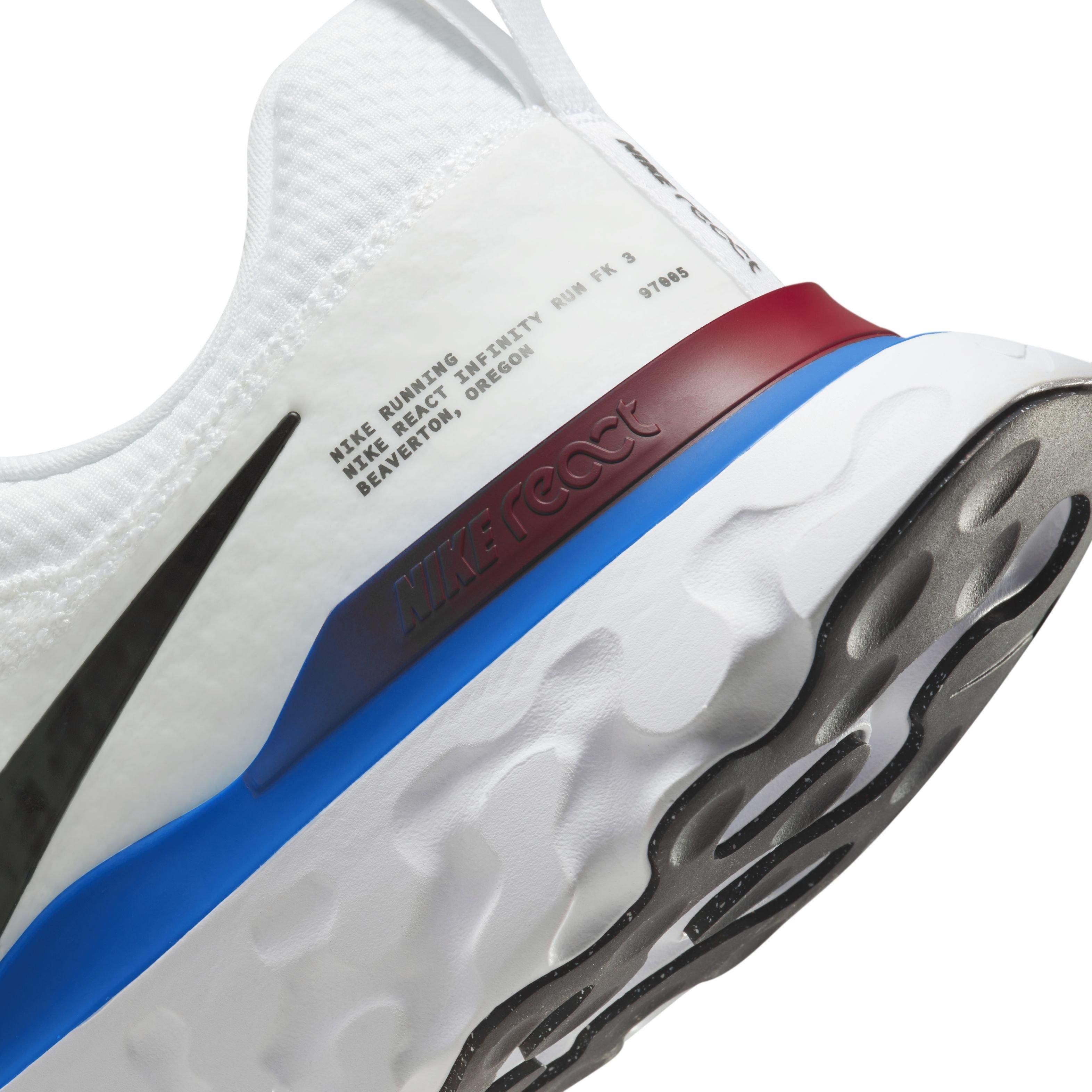 Nike React Infinity 3 "White/Photo Blue/University Red/Black" Men's Running Shoe - WHITE/BLUE/RED/BLACK Thumbnail View 8