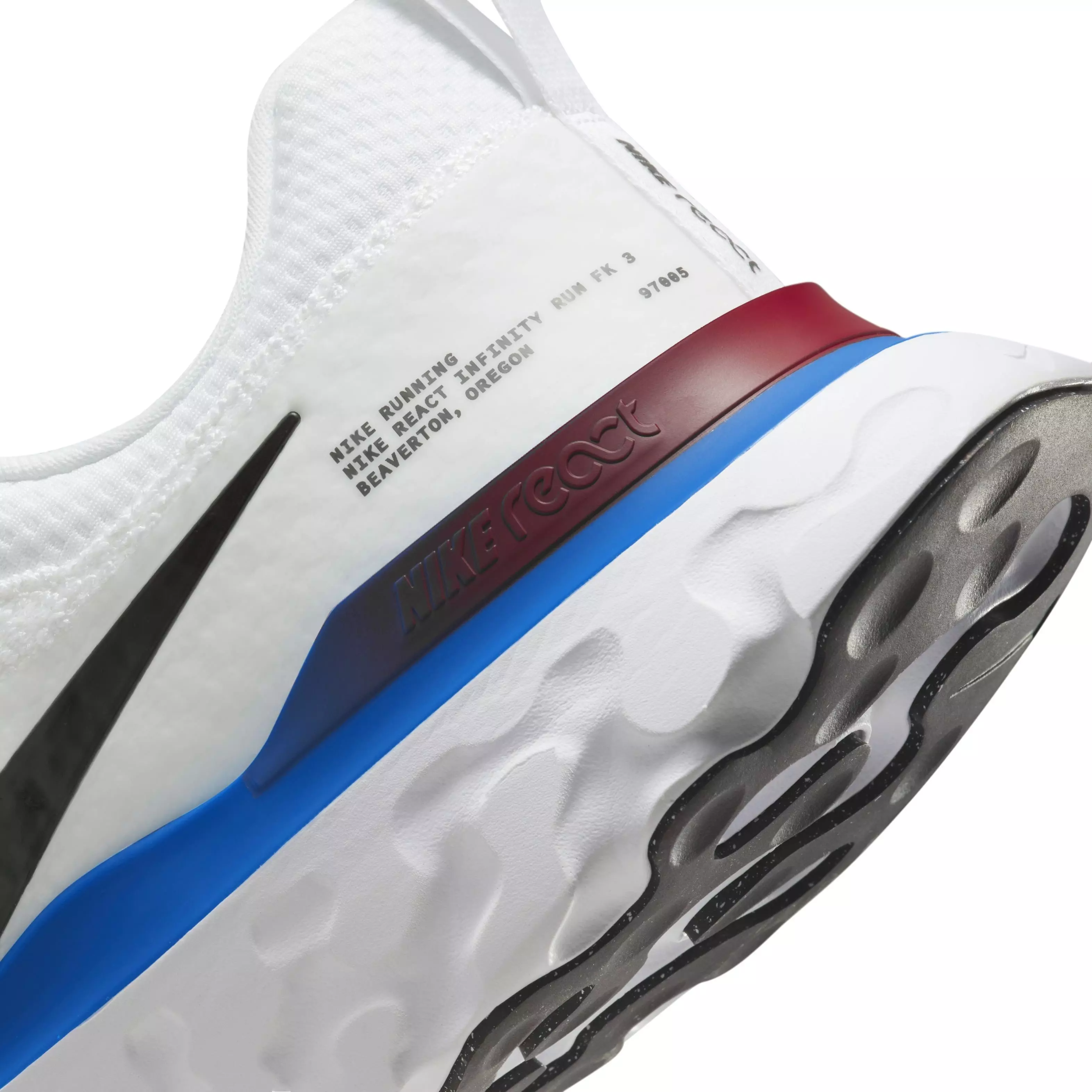 Nike React Infinity 3 "White/Photo Blue/University Red/Black" Men's Running Shoe - WHITE/BLUE/RED/BLACK