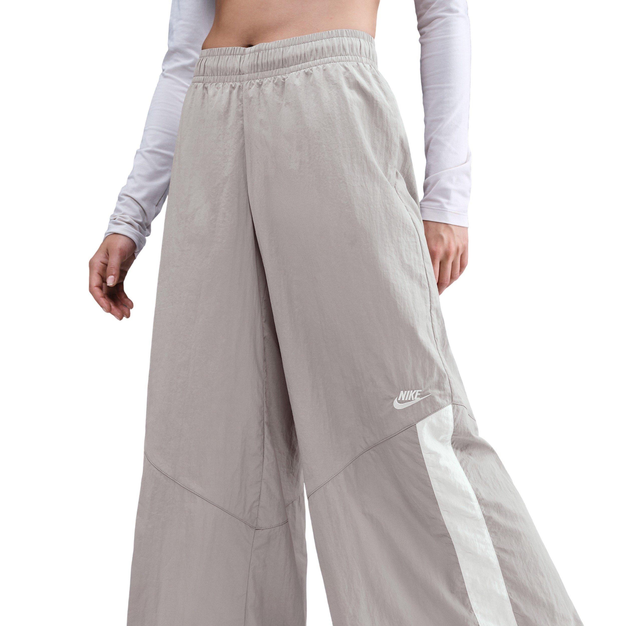 Nike Women's Sportswear Wide-Leg Woven Trousers - Grey - GREY Thumbnail View 3