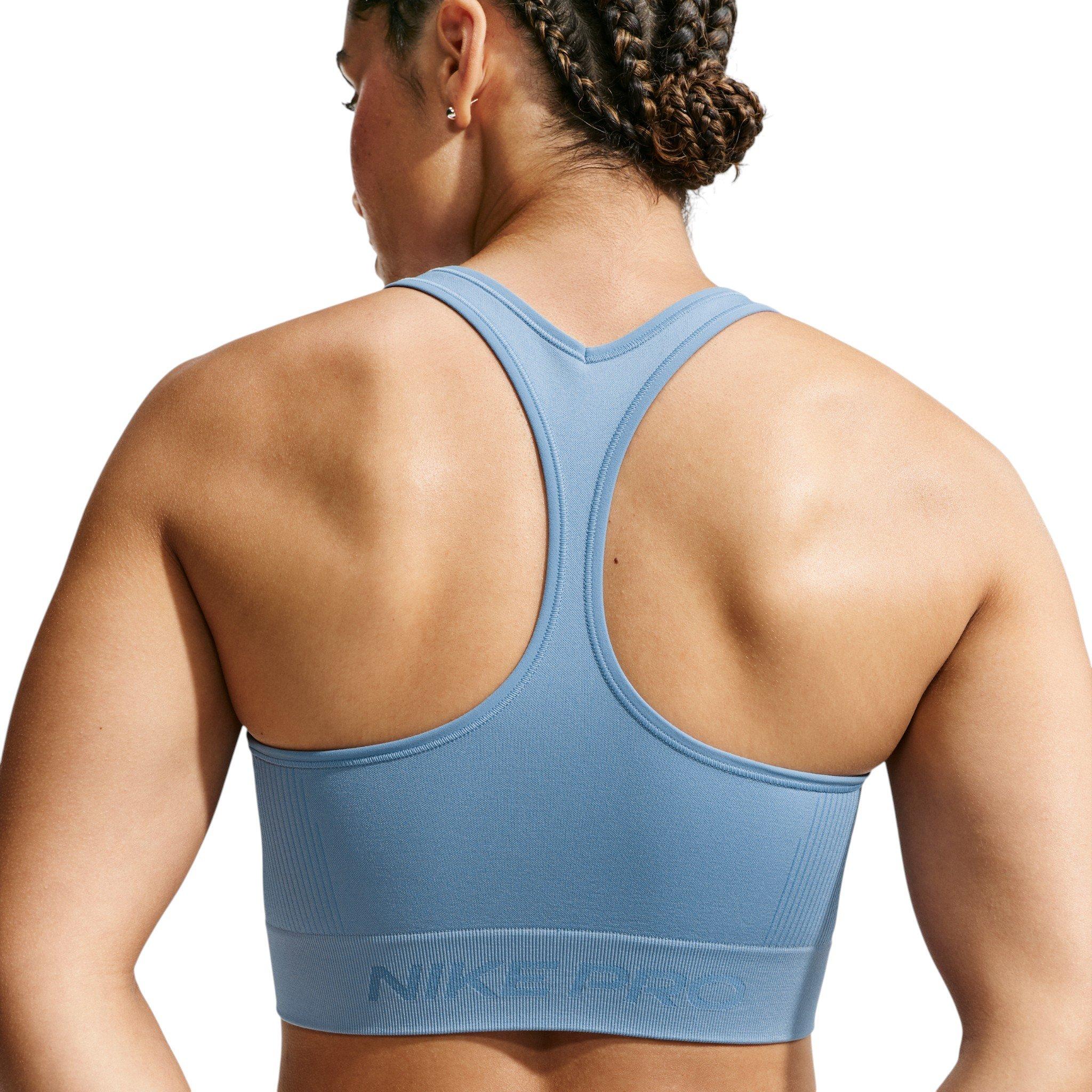 Nike Women's Pro Seamless Dri-FIT Cropped Tank Top - Blue - BLUE
