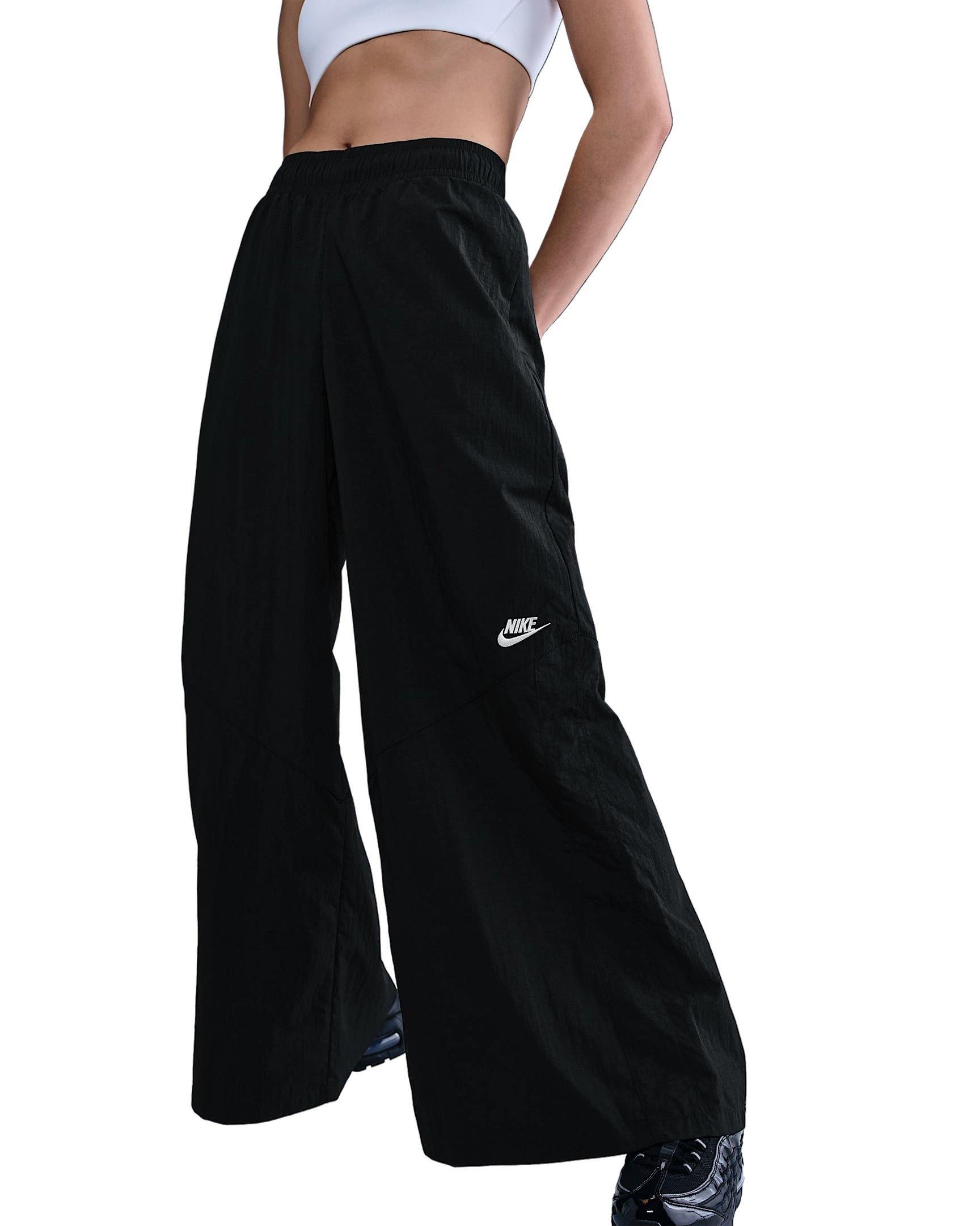 Nike Women's Sportswear Wide-Leg Woven Pants - Black - BLACK Thumbnail View 3