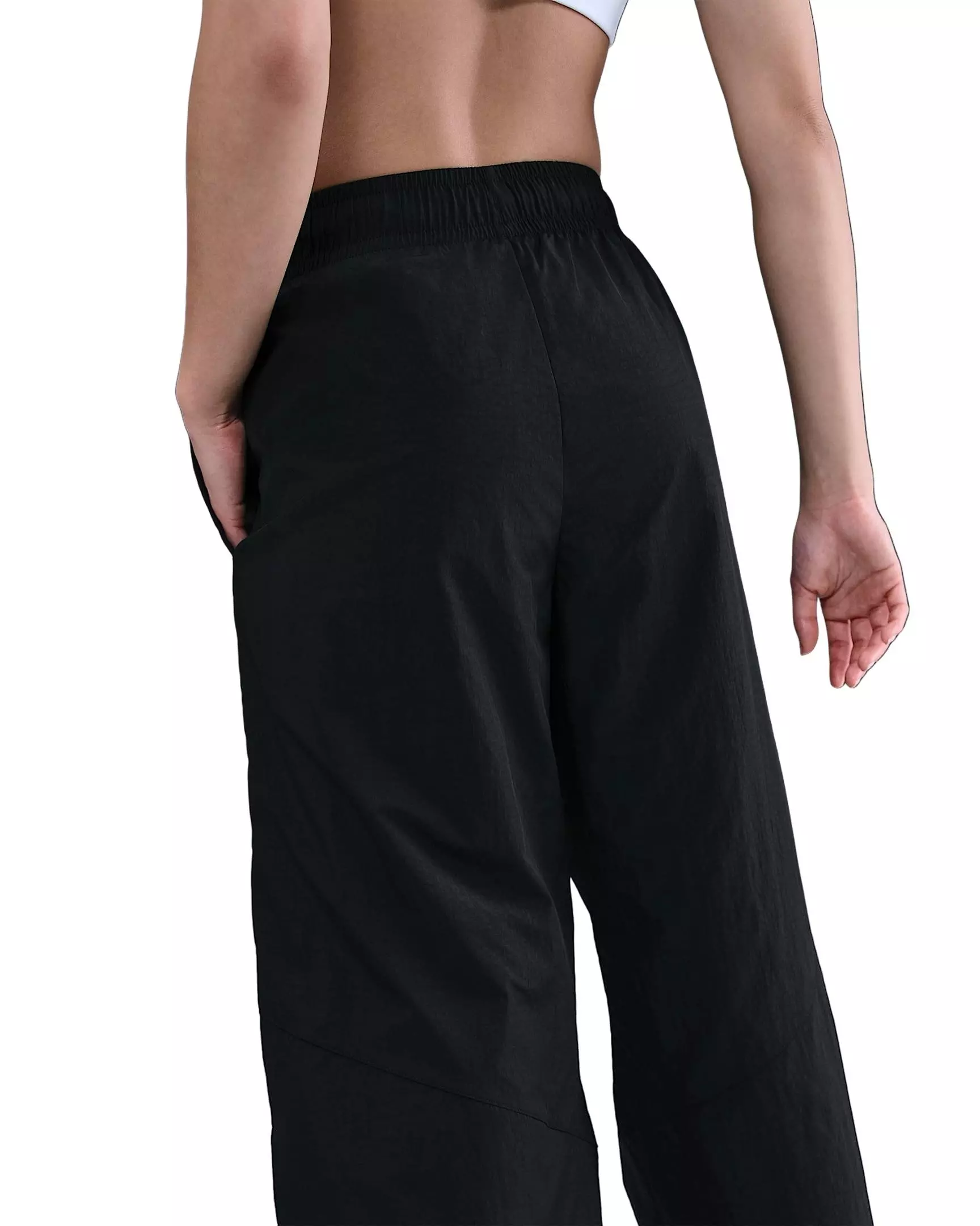 Nike Women's Sportswear Wide-Leg Woven Pants - Black - BLACK