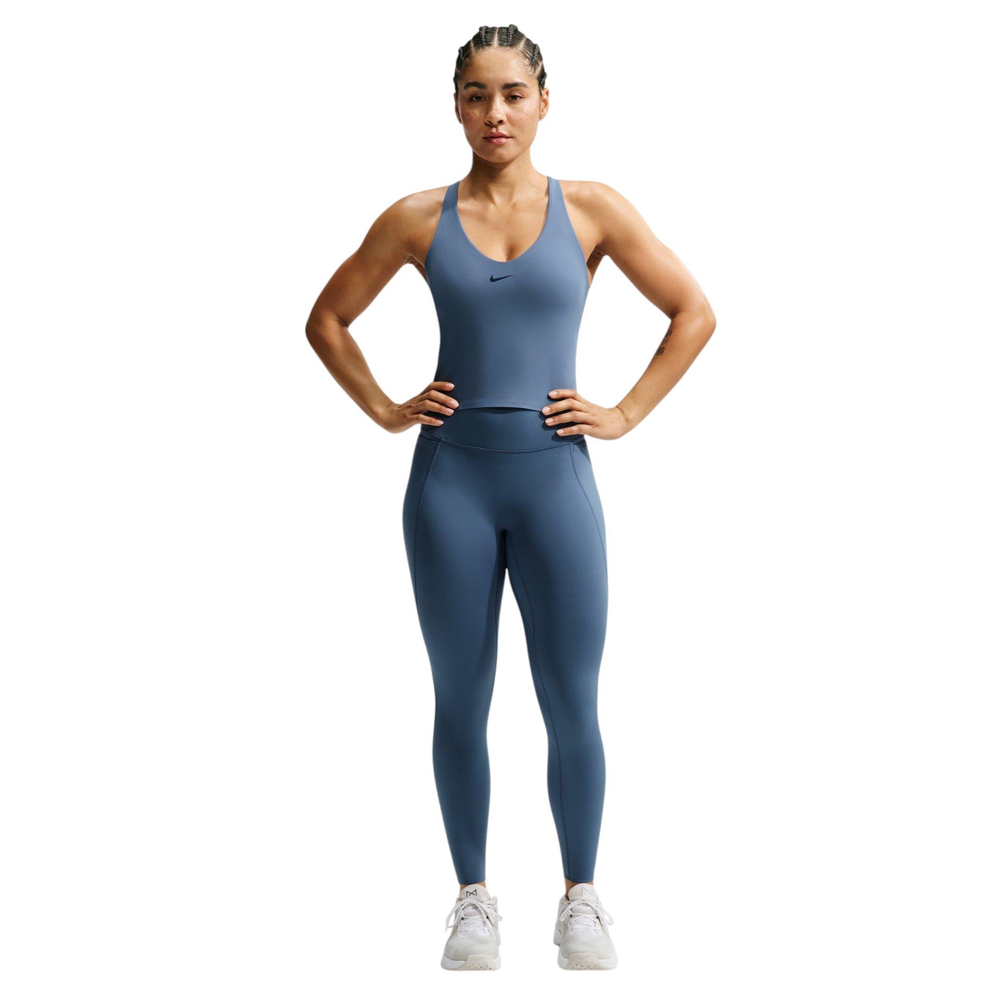 Nike Women's Universa Med-Support Padded Sports Bra Tank - Slate Navy - SLATE NAVY