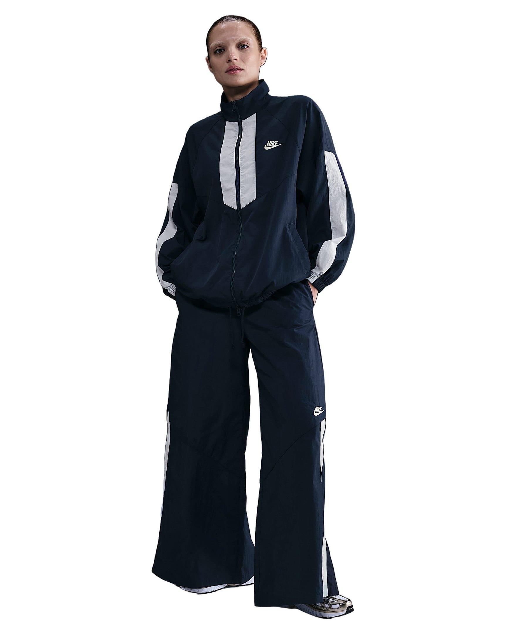 Nike Women's Sportswear Wide-Leg Woven Trousers - Blue - BLUE Thumbnail View 1