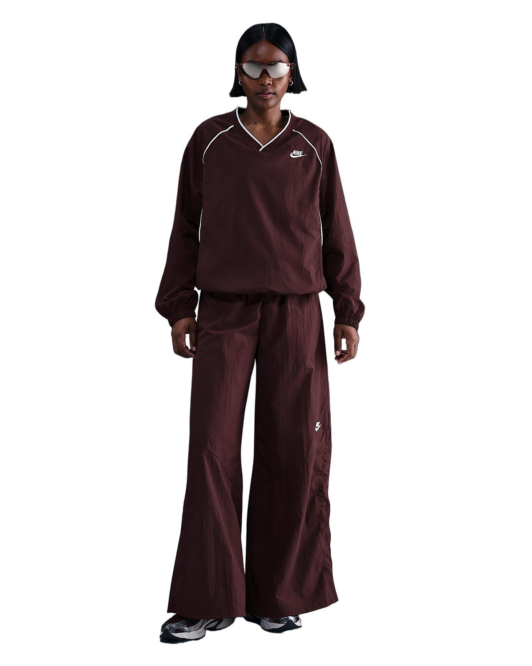 Nike Women's Sportswear Wide-Leg Woven Trousers - Red - RED Thumbnail View 1