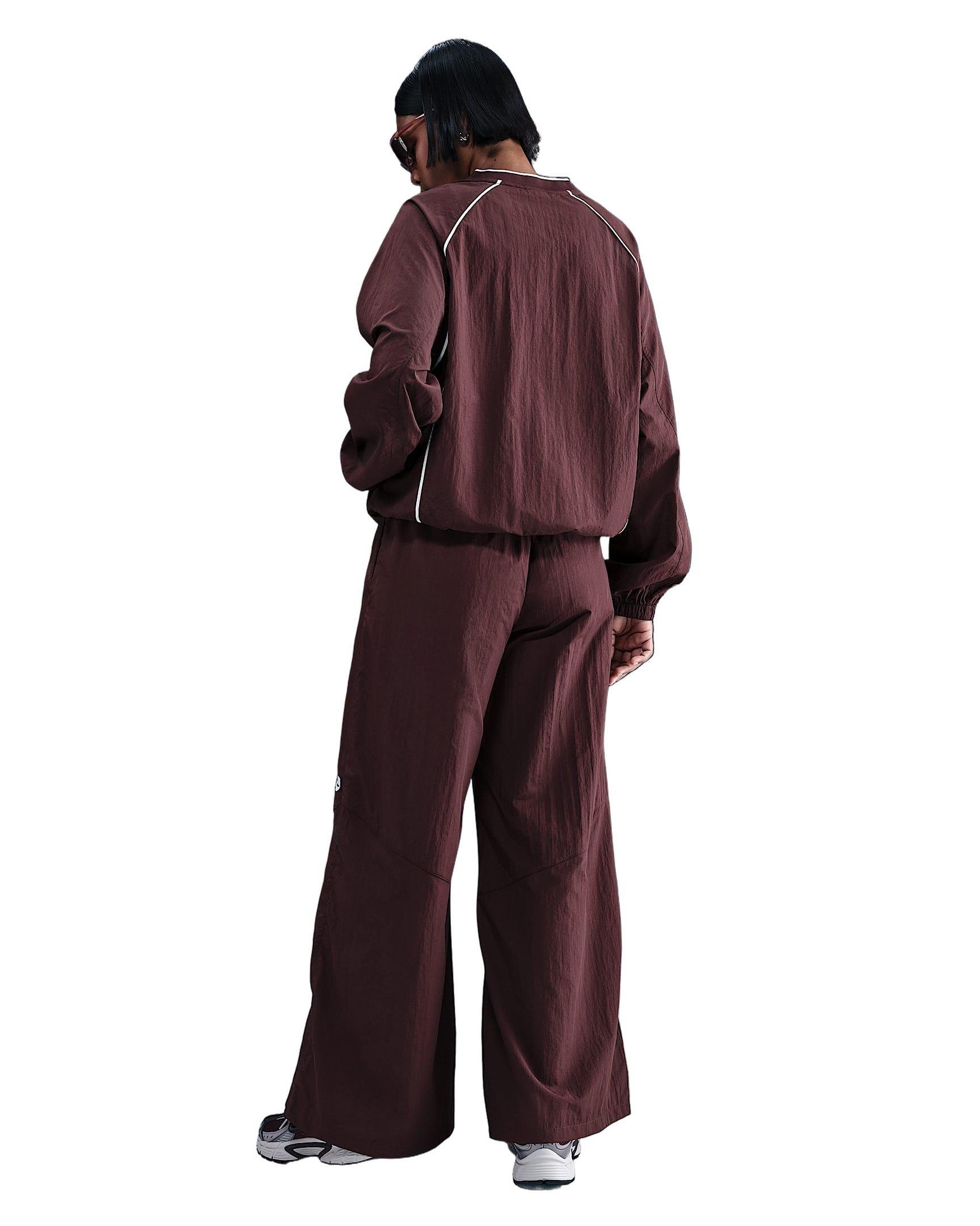 Nike Women's Sportswear Wide-Leg Woven Trousers - Red - RED Thumbnail View 2