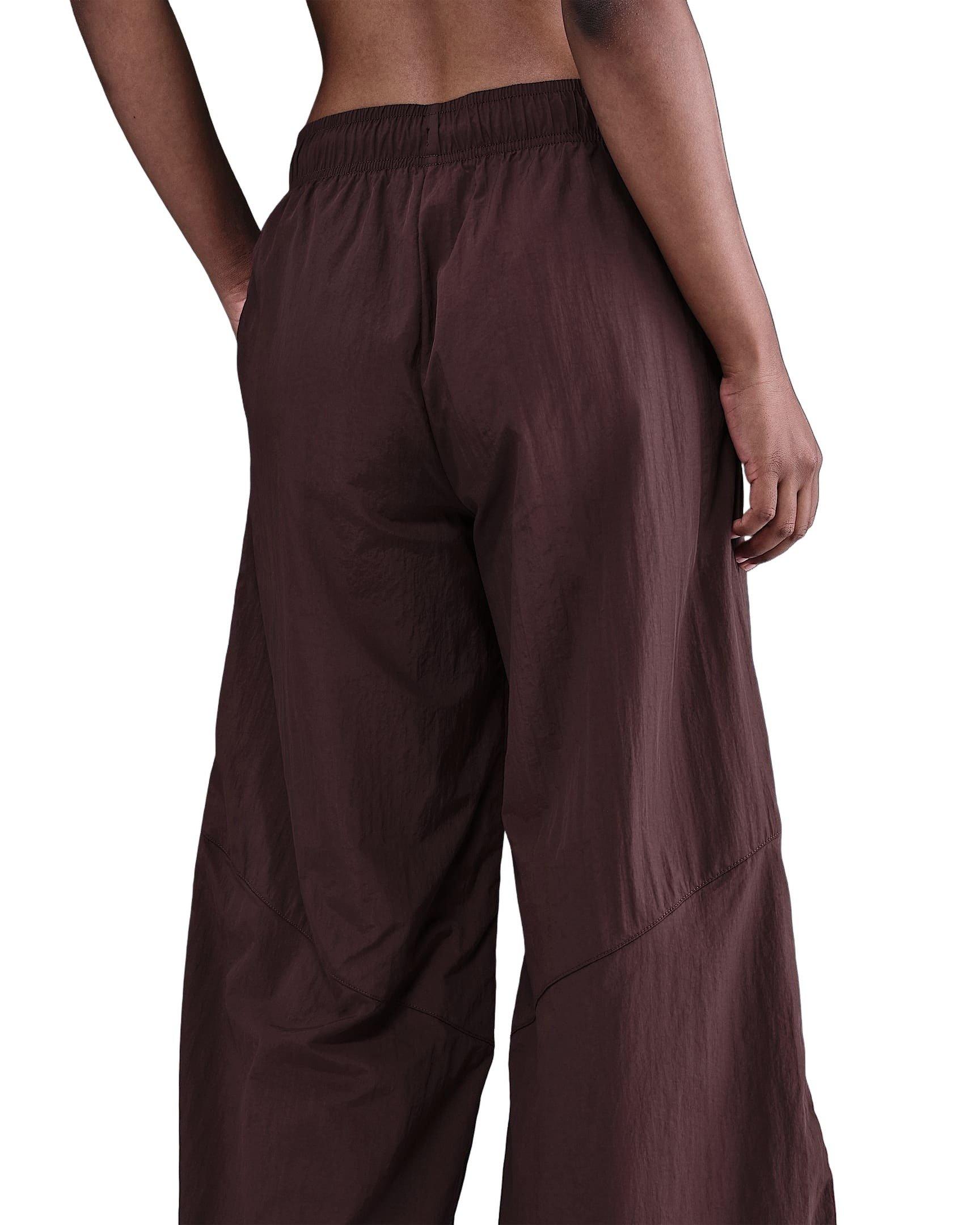 Nike Women's Sportswear Wide-Leg Woven Trousers - Red - RED Thumbnail View 4