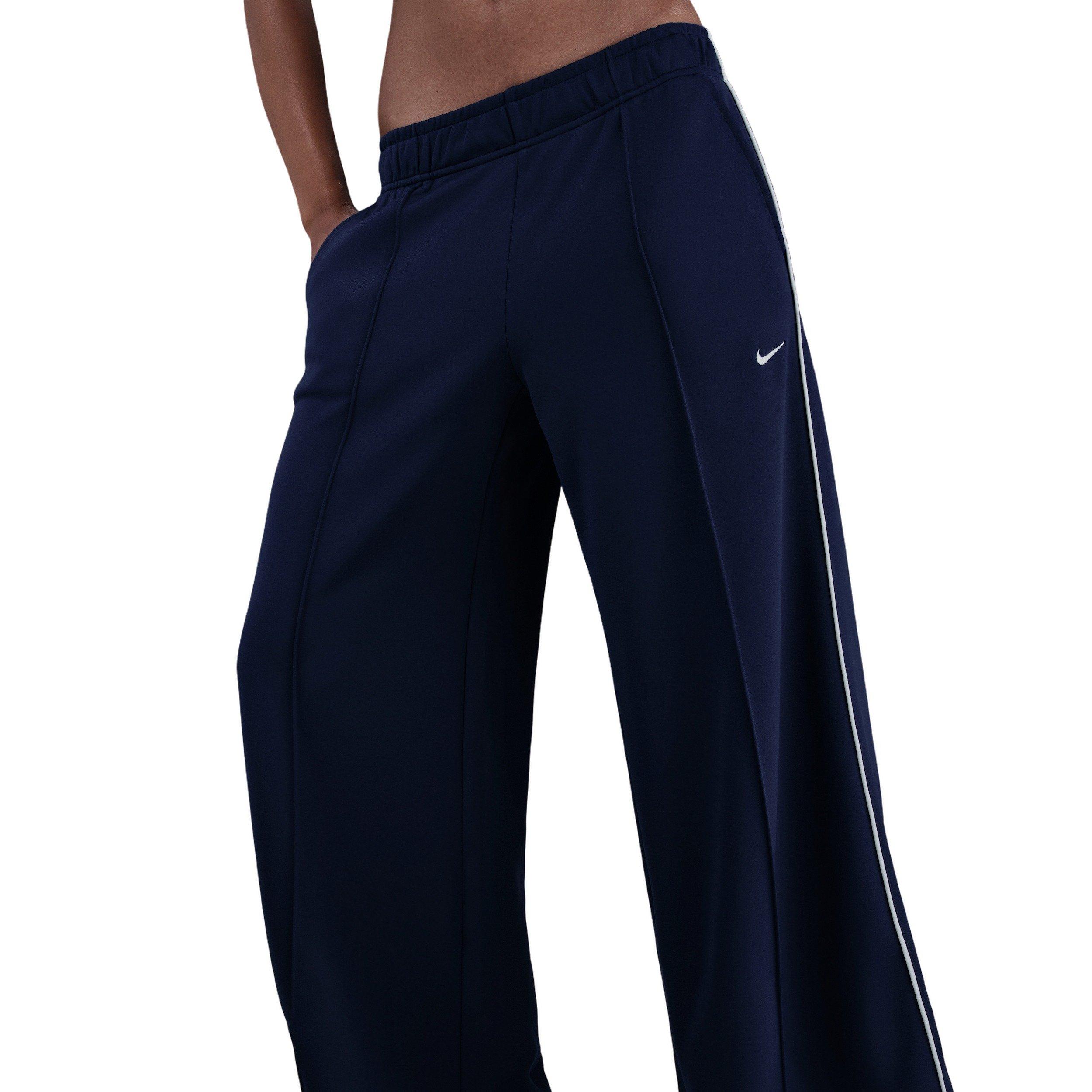 Nike Women's Sportswear Mid-Rise Wide-Leg Track Pants - Navy - NAVY Thumbnail View 3