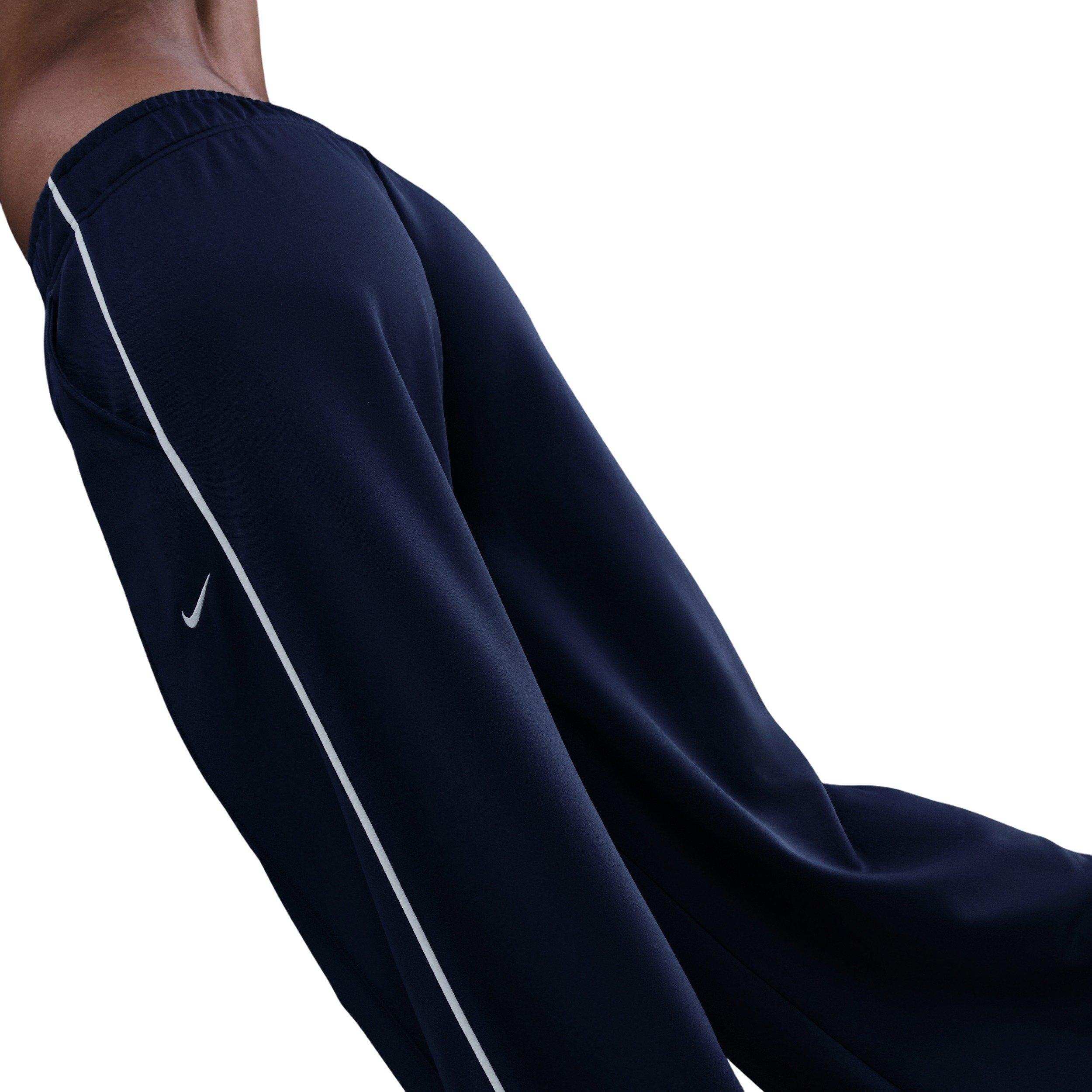 Nike Women's Sportswear Mid-Rise Wide-Leg Track Pants - Navy - NAVY Thumbnail View 4