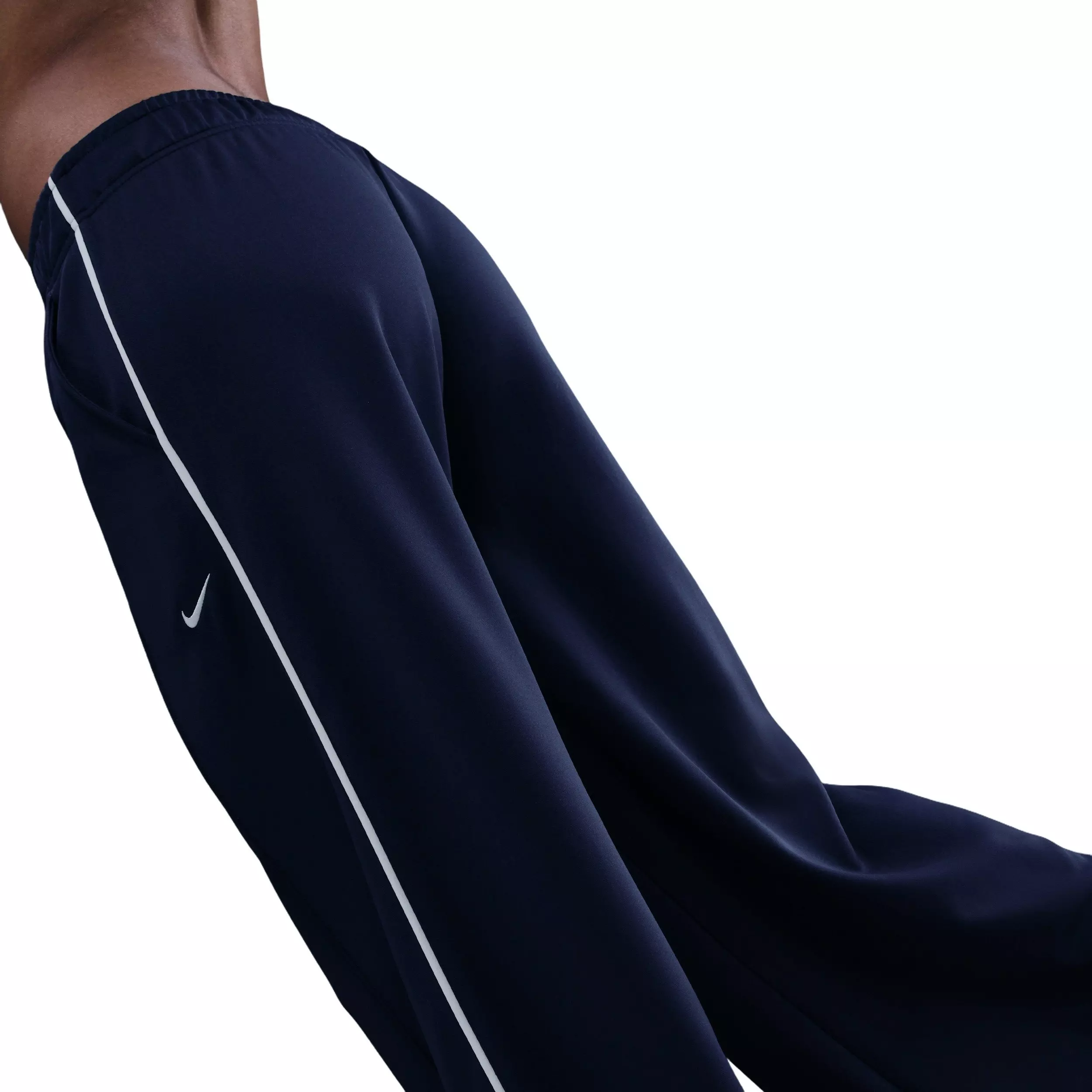 Nike Women's Sportswear Mid-Rise Wide-Leg Track Pants - Navy - NAVY