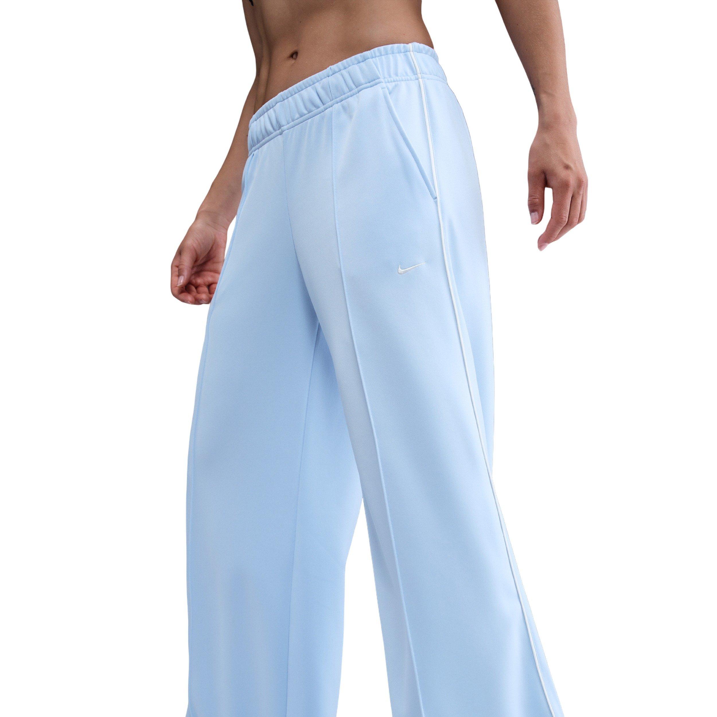 Nike Women's Sportswear Mid-Rise Wide-Leg Track Pants - Blue - BLUE Thumbnail View 3