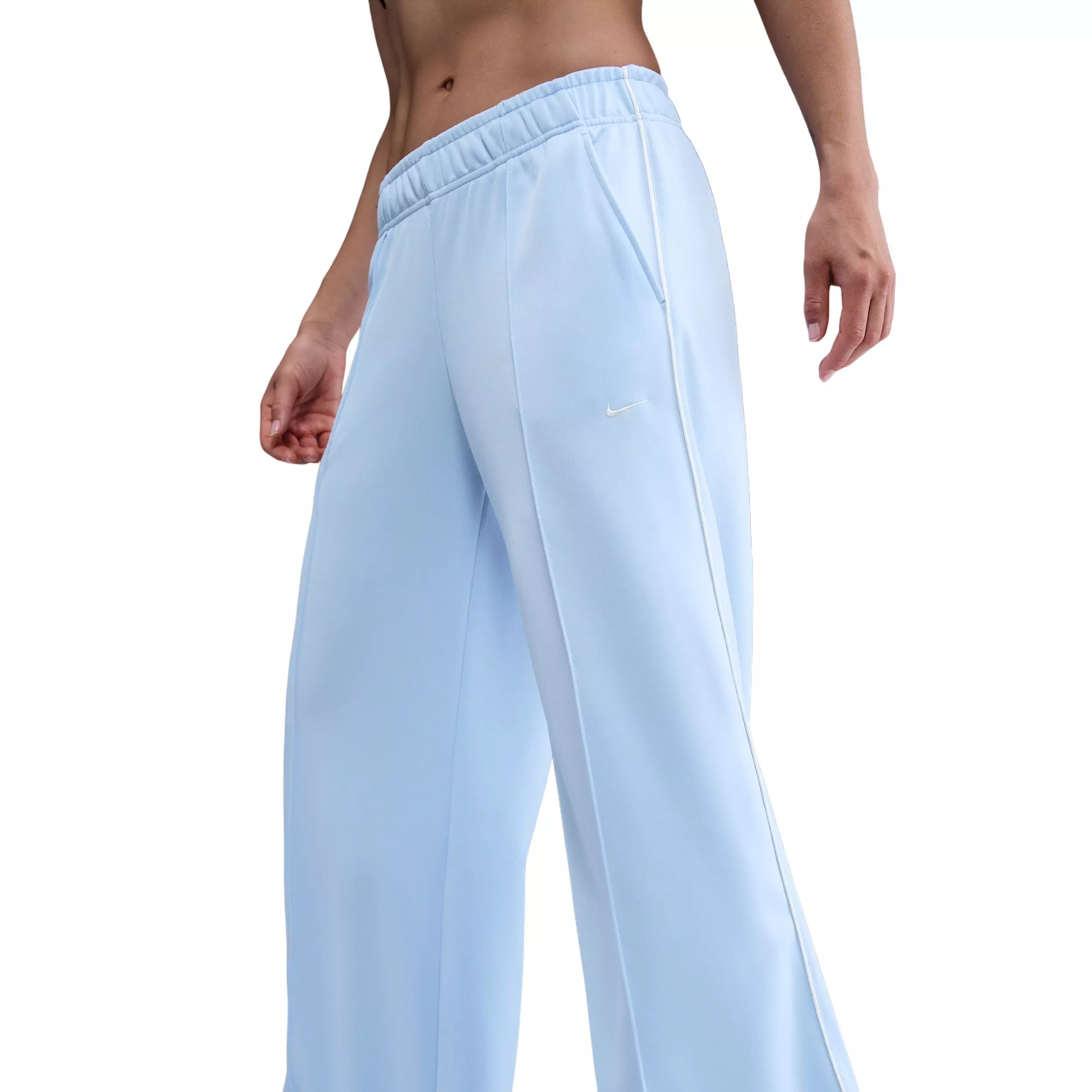 Nike Women's Sportswear Mid-Rise Wide-Leg Track Pants - Blue - BLUE