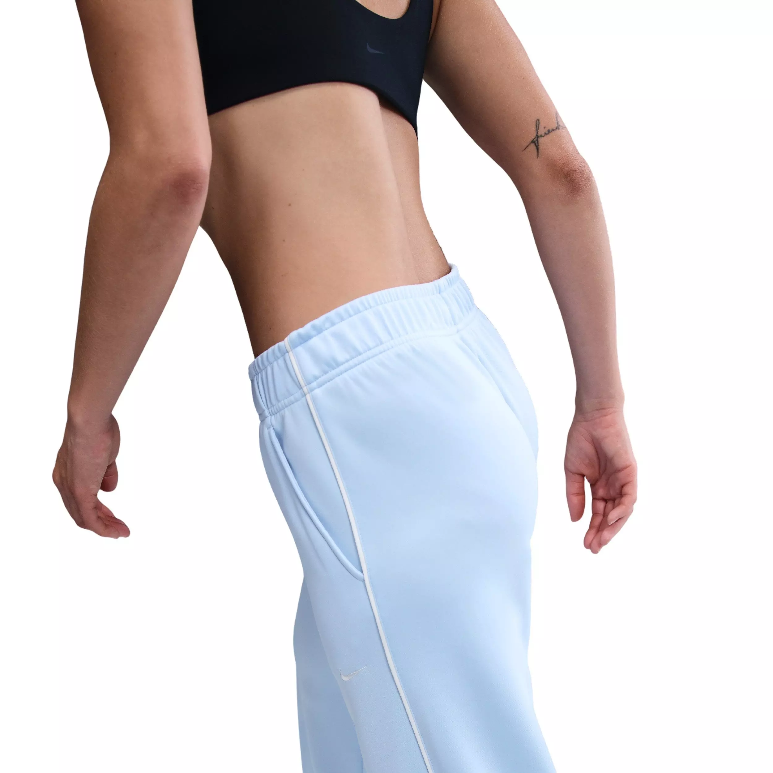 Nike Women's Sportswear Mid-Rise Wide-Leg Track Pants - Blue - BLUE