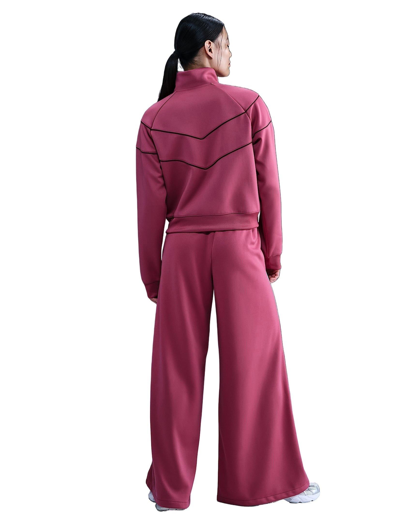 Nike Women's Sportswear Mid-Rise Wide-Leg Track Pants - Pink - PINK Thumbnail View 2