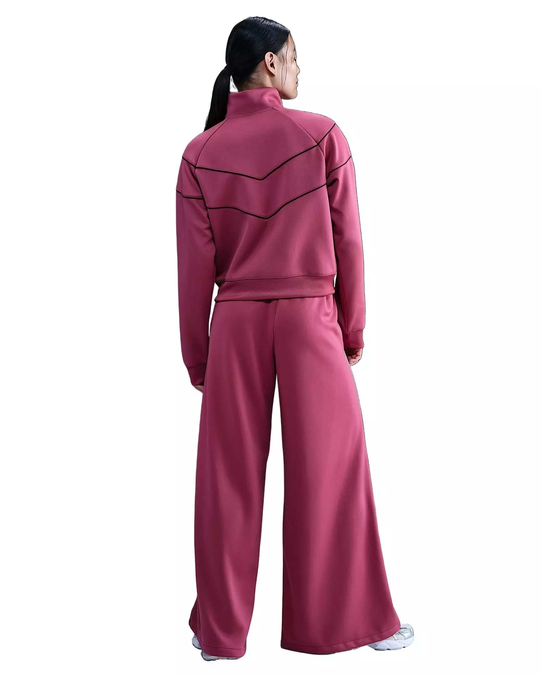 Nike Women's Sportswear Mid-Rise Wide-Leg Track Pants - Pink - PINK