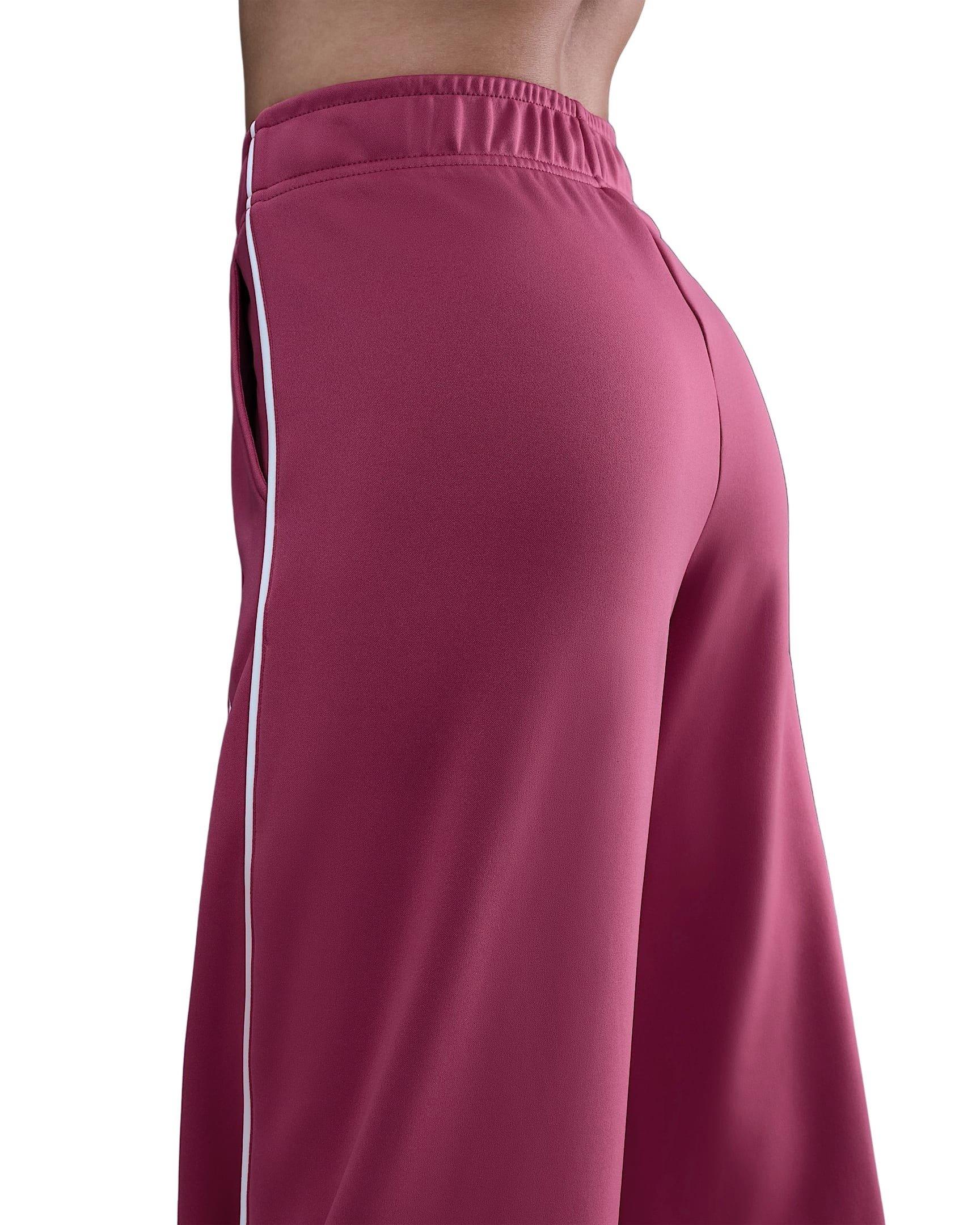 Nike Women's Sportswear Mid-Rise Wide-Leg Track Pants - Pink - PINK Thumbnail View 4